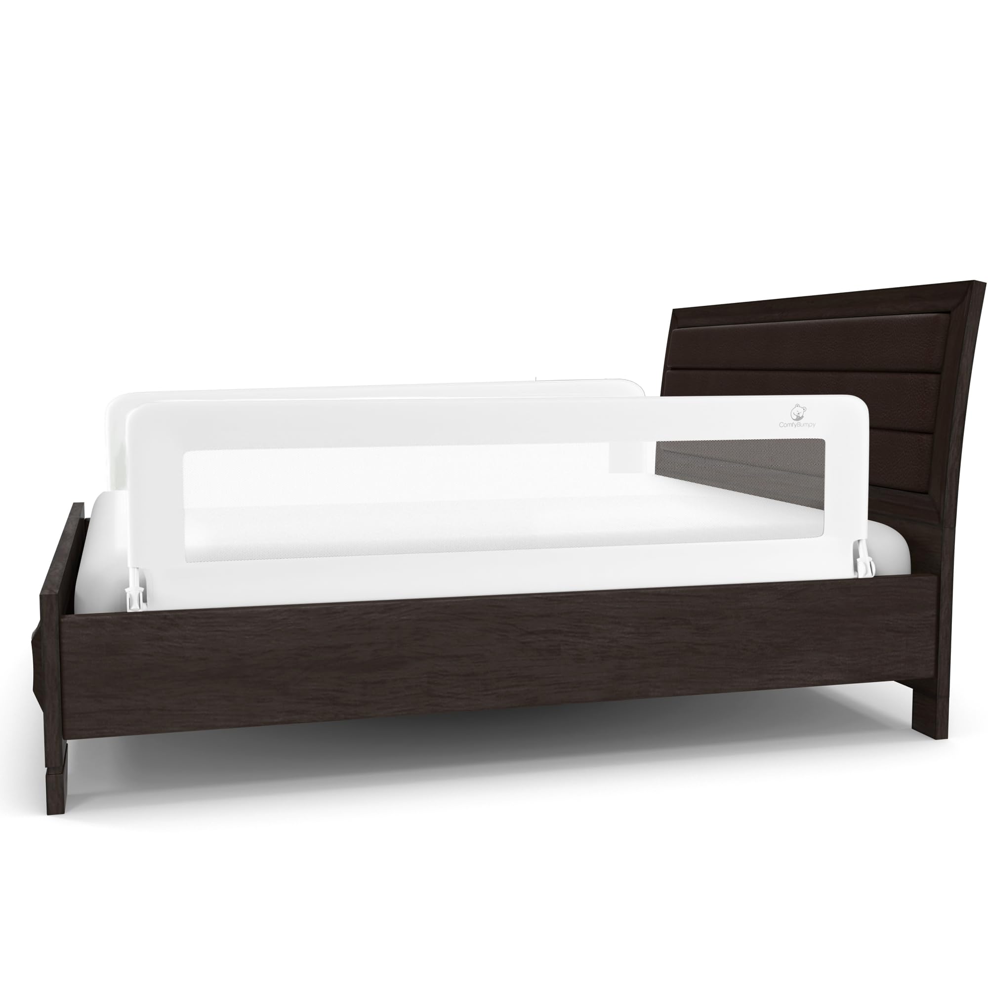 ComfyBumpy Extra Long Adjustable Toddler Bed Rails - Safety Bed Rail Guard for Kids & Babies - Fits Twin, Full, Queen & King Size Beds - White XL (59