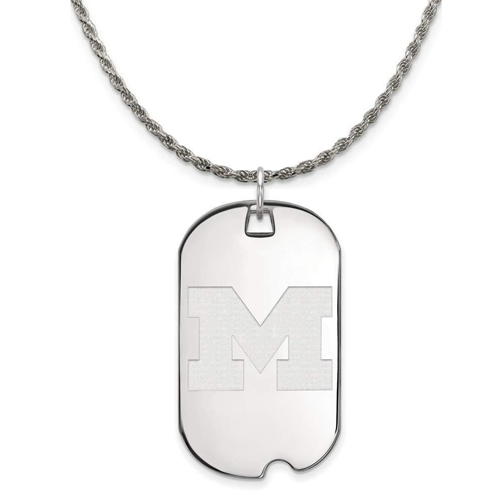 Michigan Dog Tag Pendant Necklace for Men - Stylish Silver Jewelry Gift