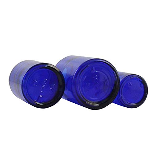 2 Pack 60ML (2OZ) Refillable Cobalt Blue Glass Pump Bottles - Locking Lotion Dispenser for Creams, Serums & Toiletries | Perfect for Travel, Bathroom & Cosmetic Storage