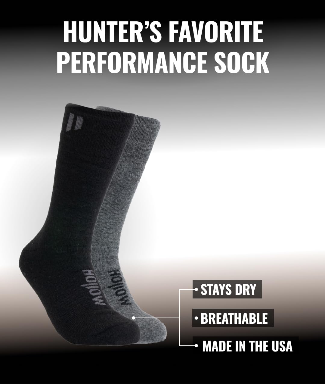 HOLLOW Alpaca Boot Socks for Men & Women - Moisture Wicking, Temperature Regulating Hiking & Running Socks - Perfect for Outdoor Adventures & Cold Weather Activities
