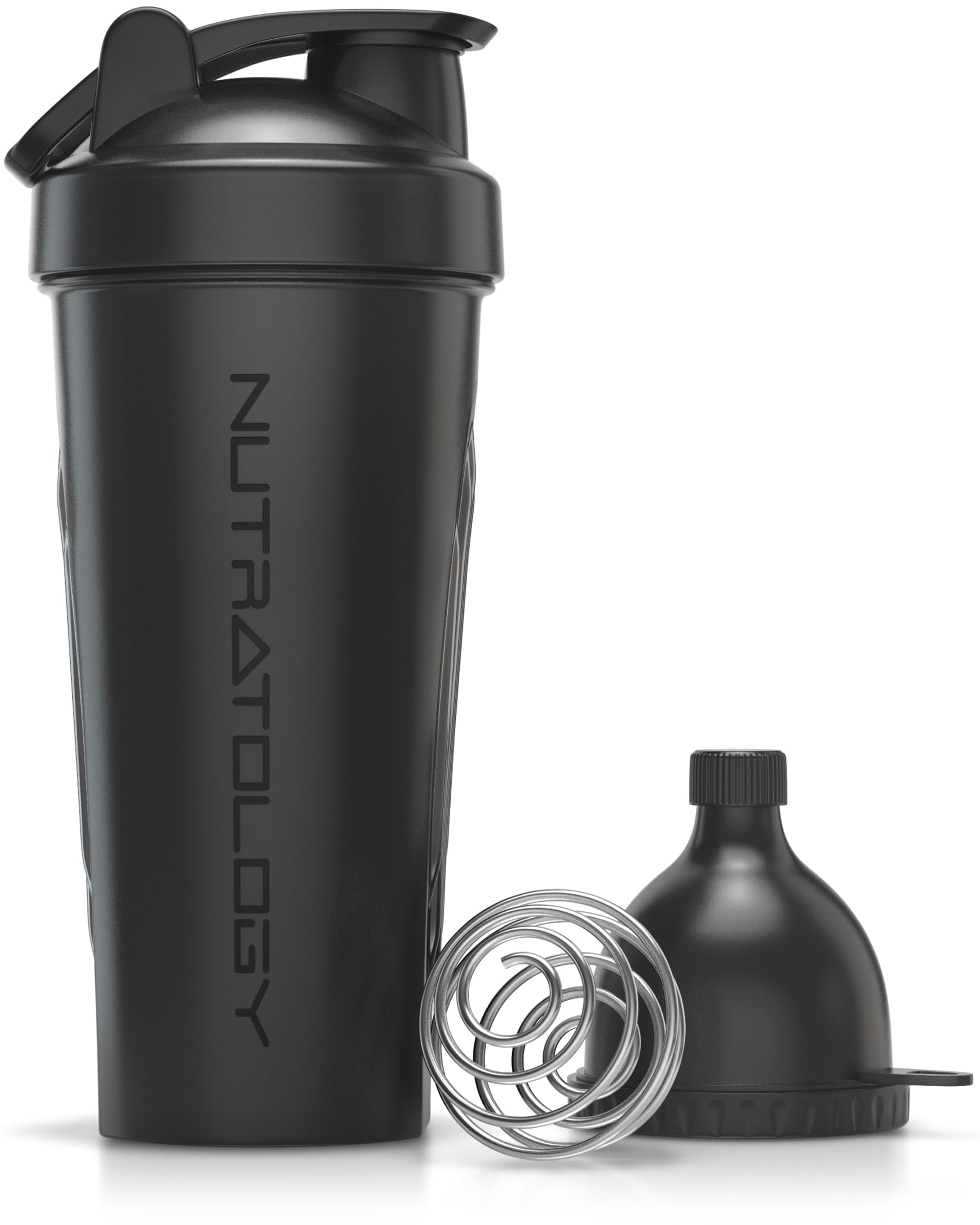 Premium 600ml Protein Shaker Bottle with Stainless Steel Whisk Ball & Powder Funnel - Leak-Proof Workout Shaker Cup for Protein Powder & Pre-Workout Drinks - Perfect for Gym, Fitness & Post-Workout Recovery