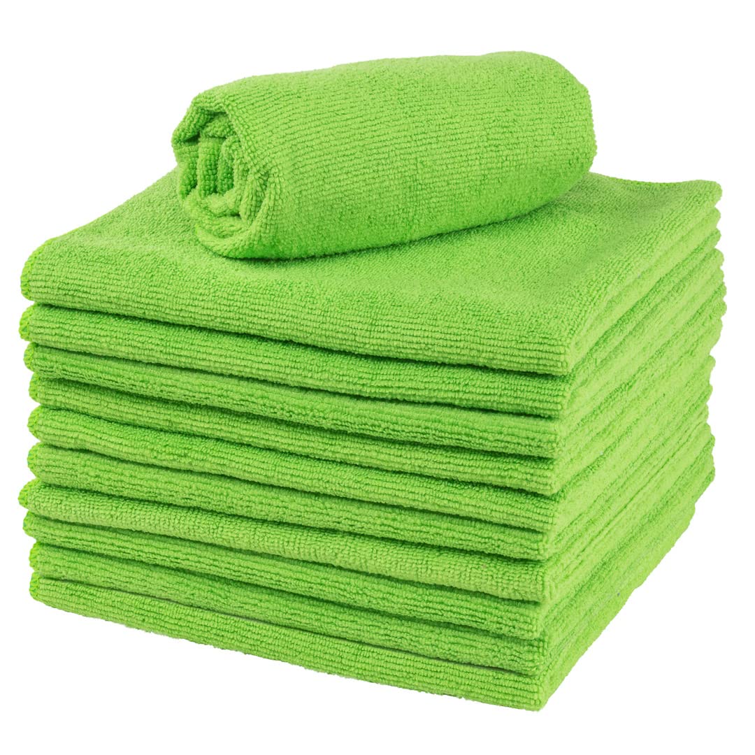Restaurantware Clean Tek Professional 16x16 Inch Microfiber Cleaning Cloths - 100 Pack Lint-Free, Super Absorbent, Non-Abrasive Reusable Towels for Kitchen, Car, Glass, and Multi-Surface Cleaning