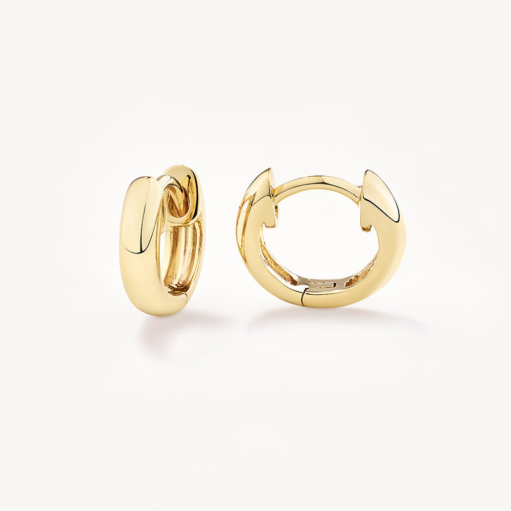 Gold Midi Huggie Earrings for Women - Minimalist Hoop Earrings for Everyday Wear, Gift Giving & Special Occasions