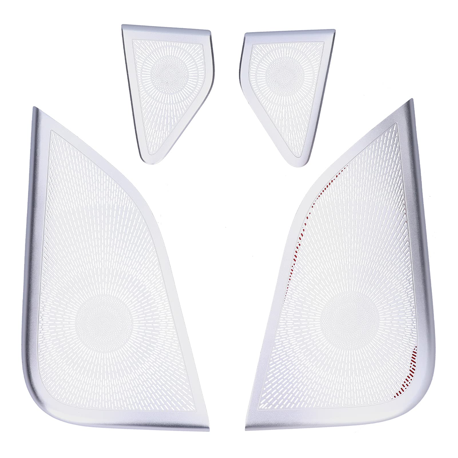 4PCS Stainless Steel Car Door Speaker Covers for Tesla Model 3 2019-2020 - Interior Trim Replacement & Loudspeaker Protector - Perfect for Car Audio Upgrade & Interior Decoration