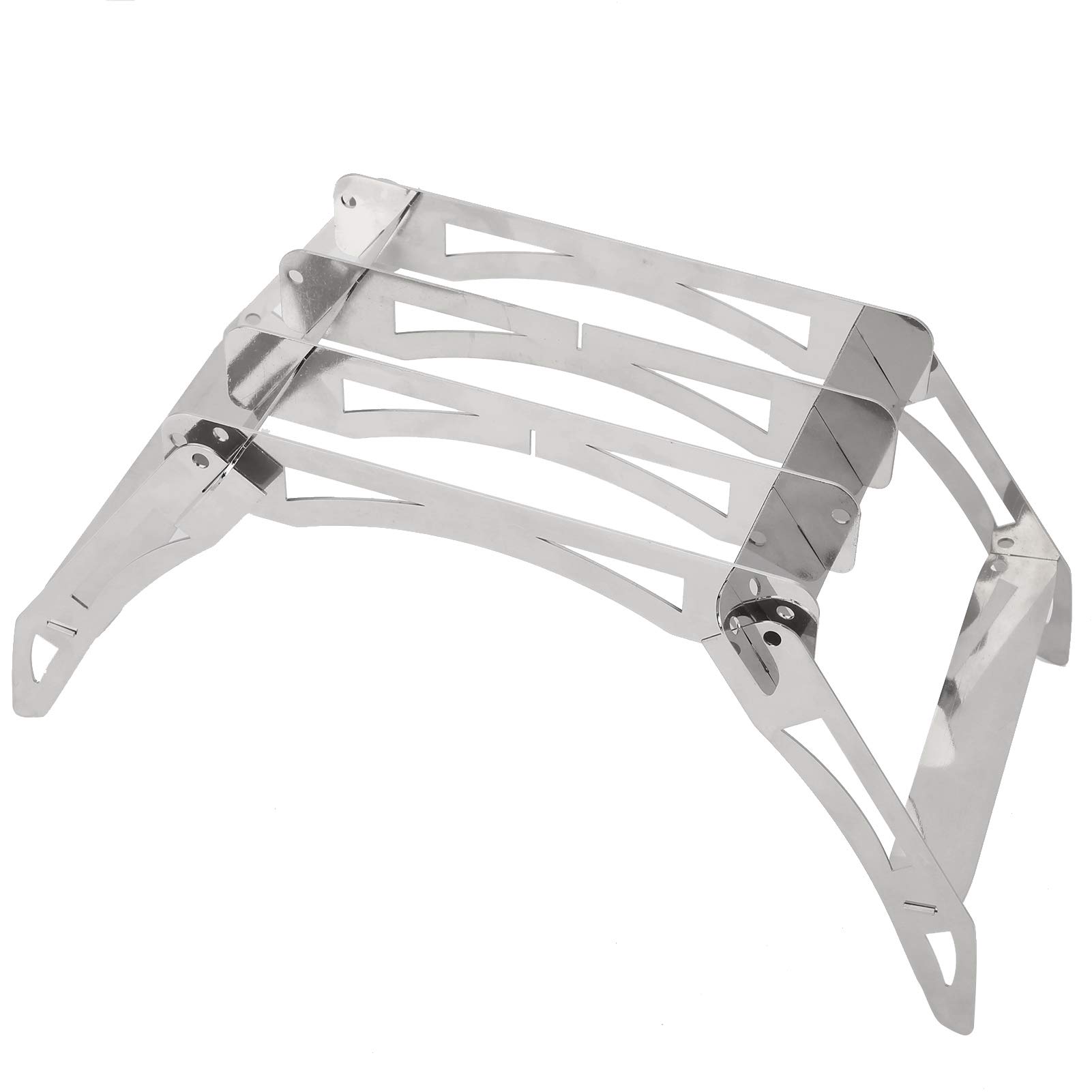 Xirfuni Stainless Steel BBQ Grill Stand - Heavy Duty & Reusable Camping Cooking Stand for Outdoor Picnics, Backyard Grilling & Campfire Cooking
