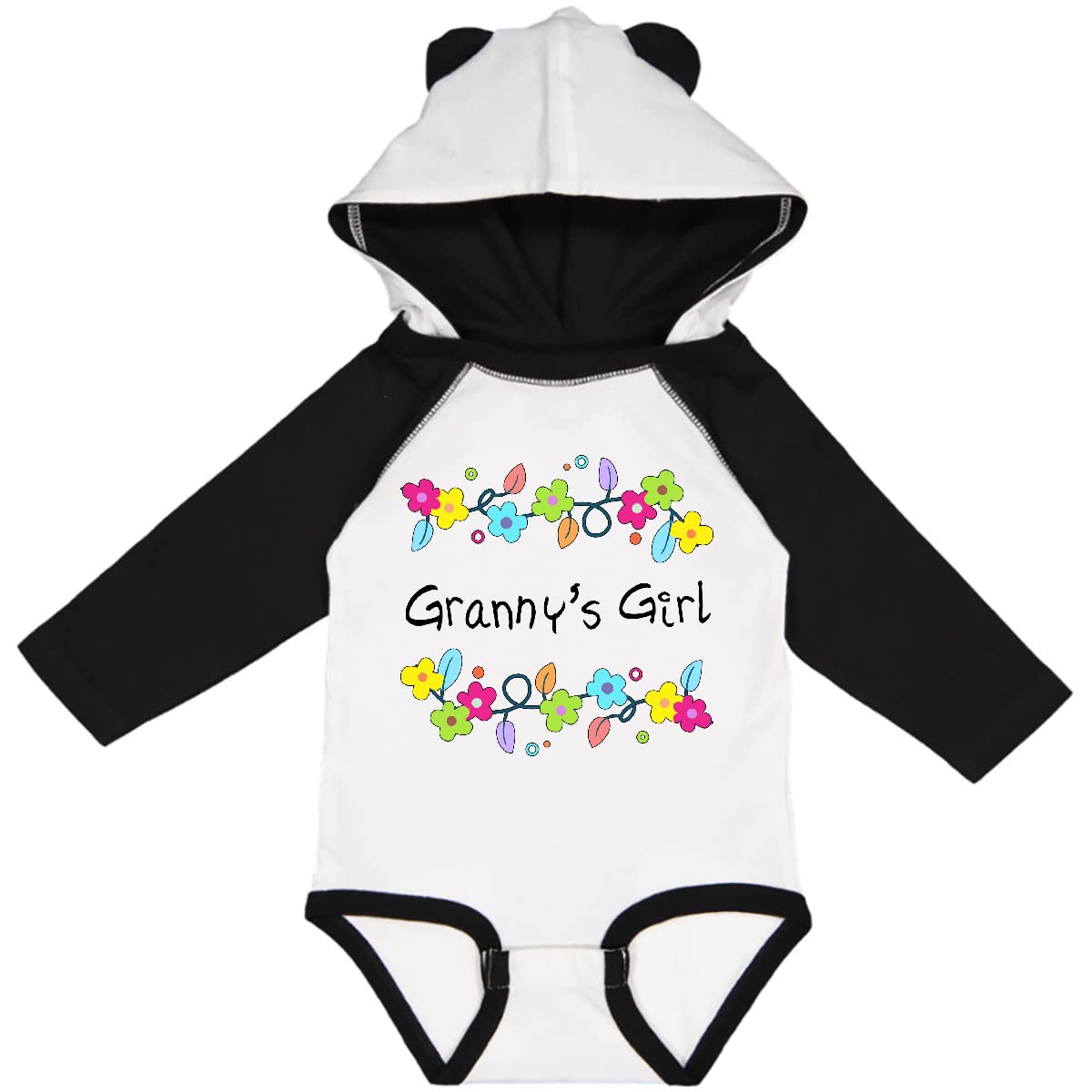 Inktastic Grannys Girl Floral Long Sleeve Baby Bodysuit - Soft Cotton Creeper for Newborns & Infants - Perfect for Family Photos, Holidays & Special Occasions