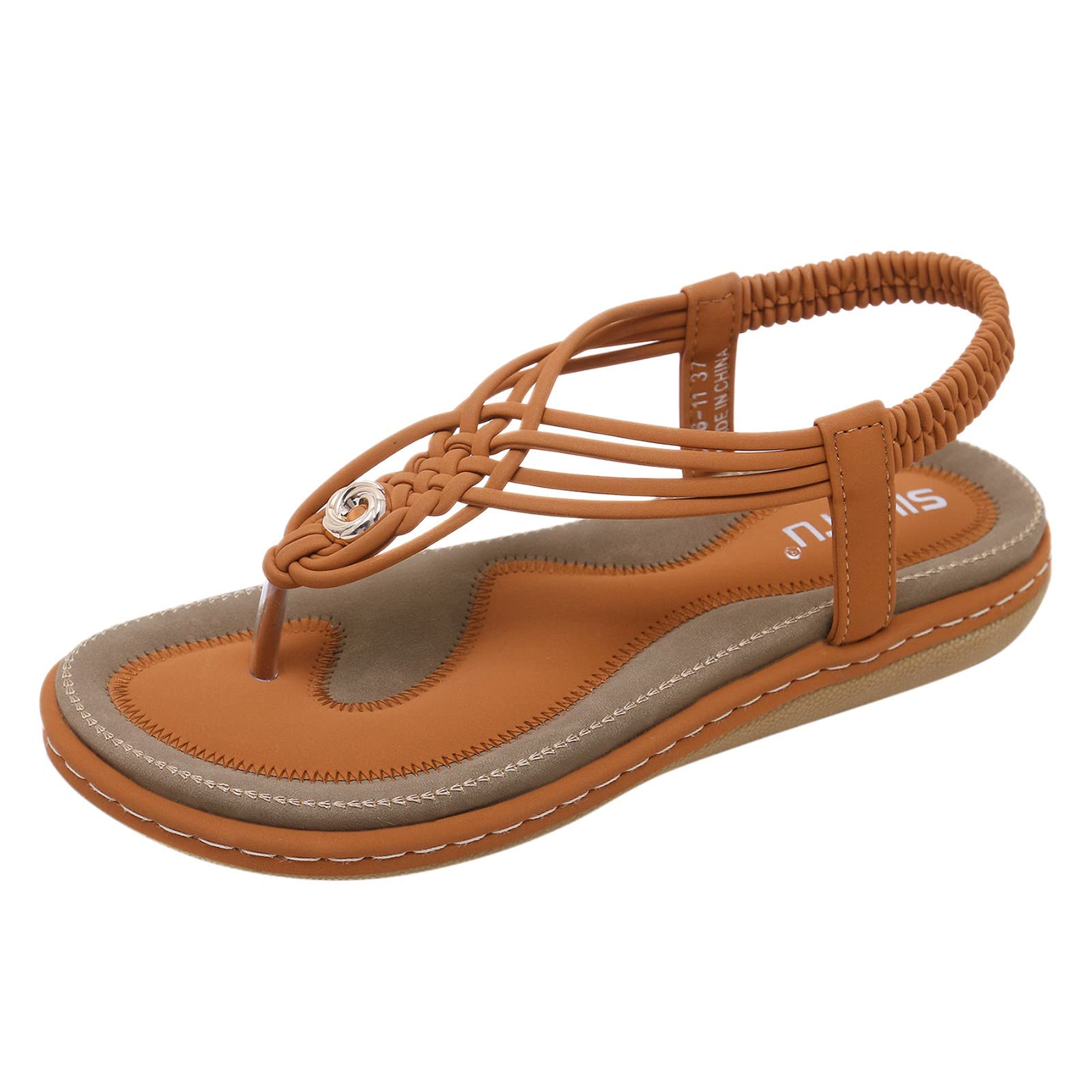 Women's Bohemian Flat Sandals with Heels - Summer Fashion Metal Sandals for Women | Sexy Style for Spring & Summer | Perfect for Beach, Vacation, and Casual Outings