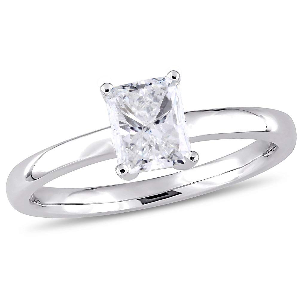 1.00CT Radiant Cut Moissanite Diamond Ring - VVS1 Clarity, 925 Sterling Silver - Promise, Engagement & Wedding Ring - Perfect for Anniversary Gifts, Parties & Special Occasions