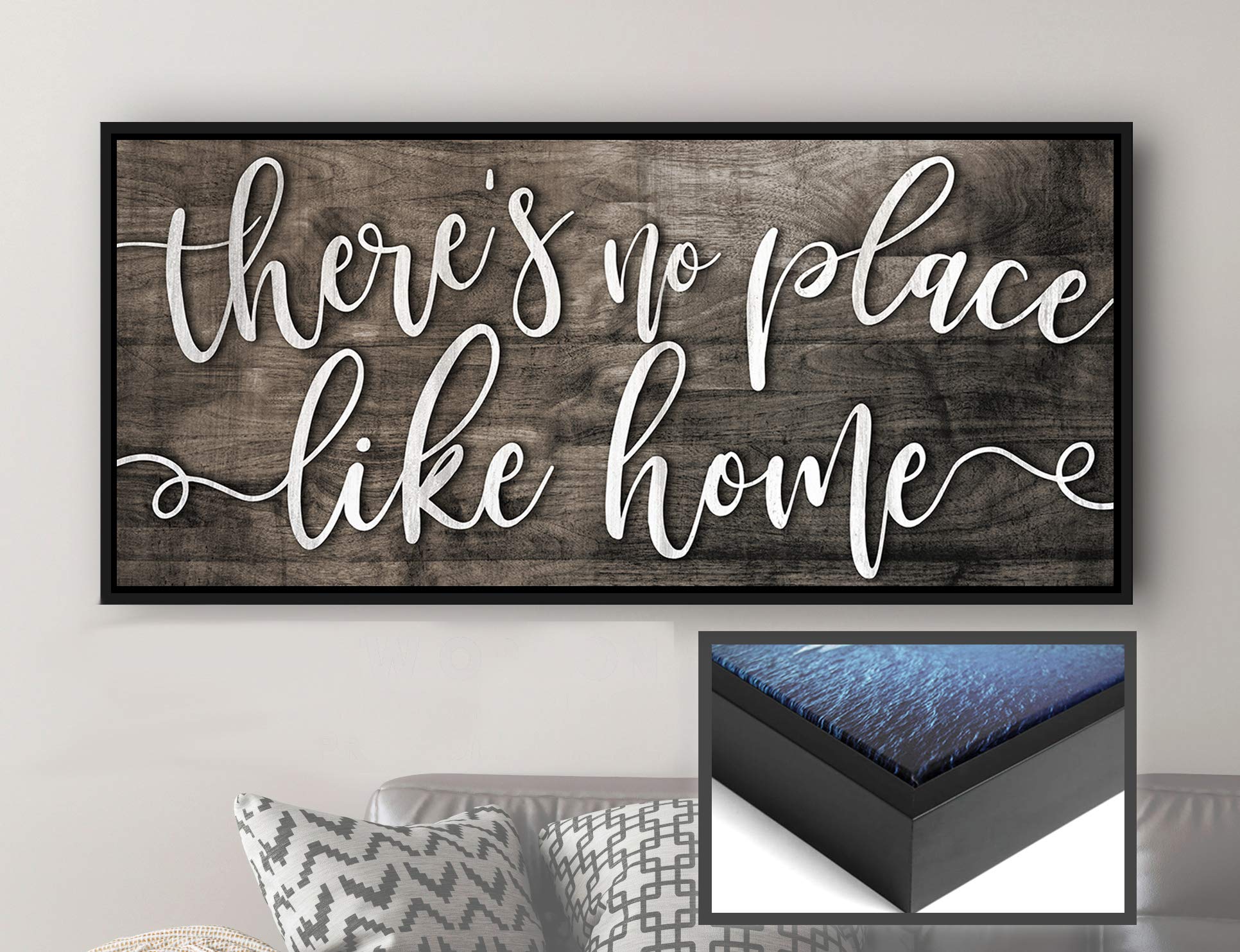 Rustic Home Wall Decor - Floating Frame 60x27 | Living Room & Housewarming Gift