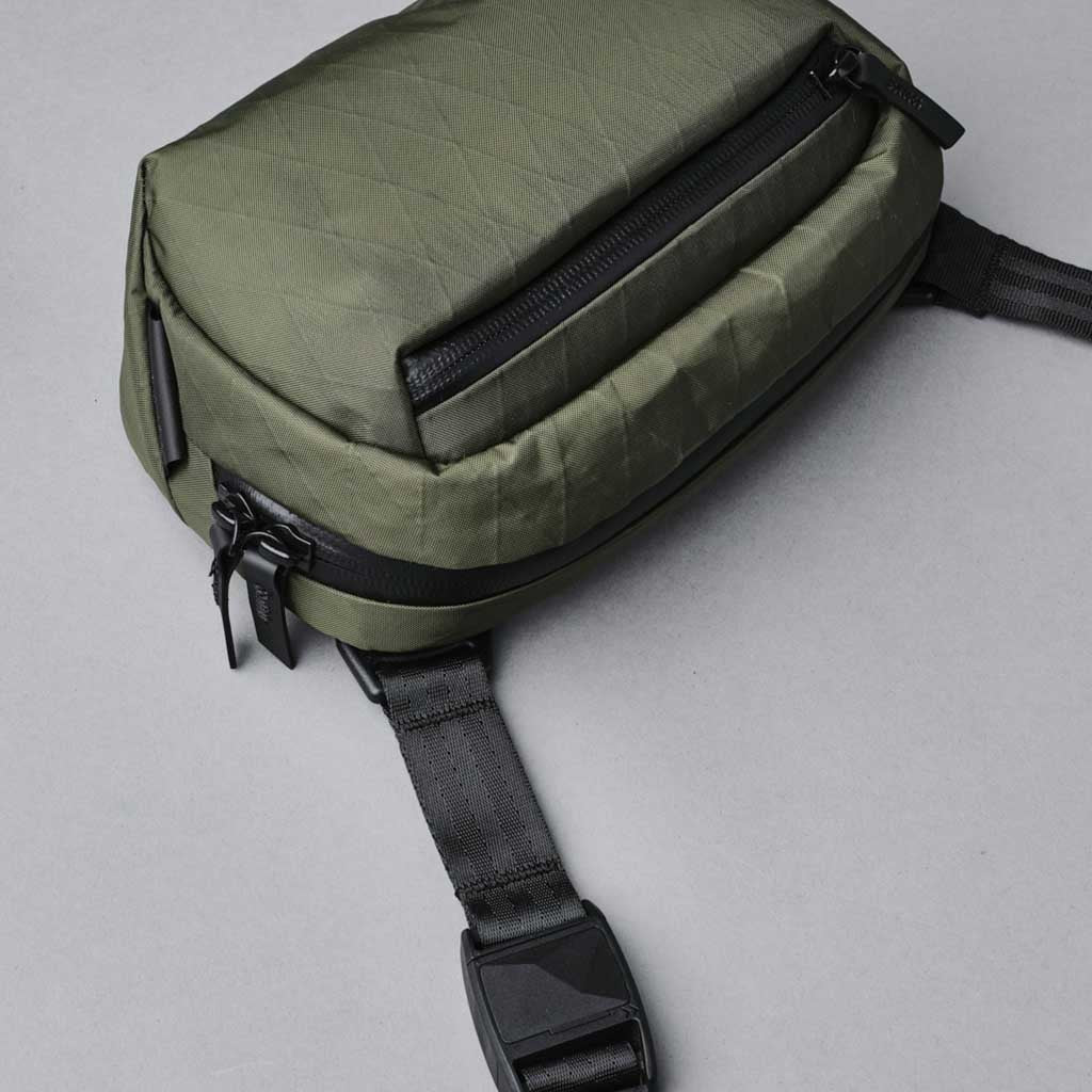 Go Sling Nano Dark Green X Pac - Lightweight Crossbody Bag for Travel, Hiking & Everyday Use - Durable Waterproof Design for Men & Women
