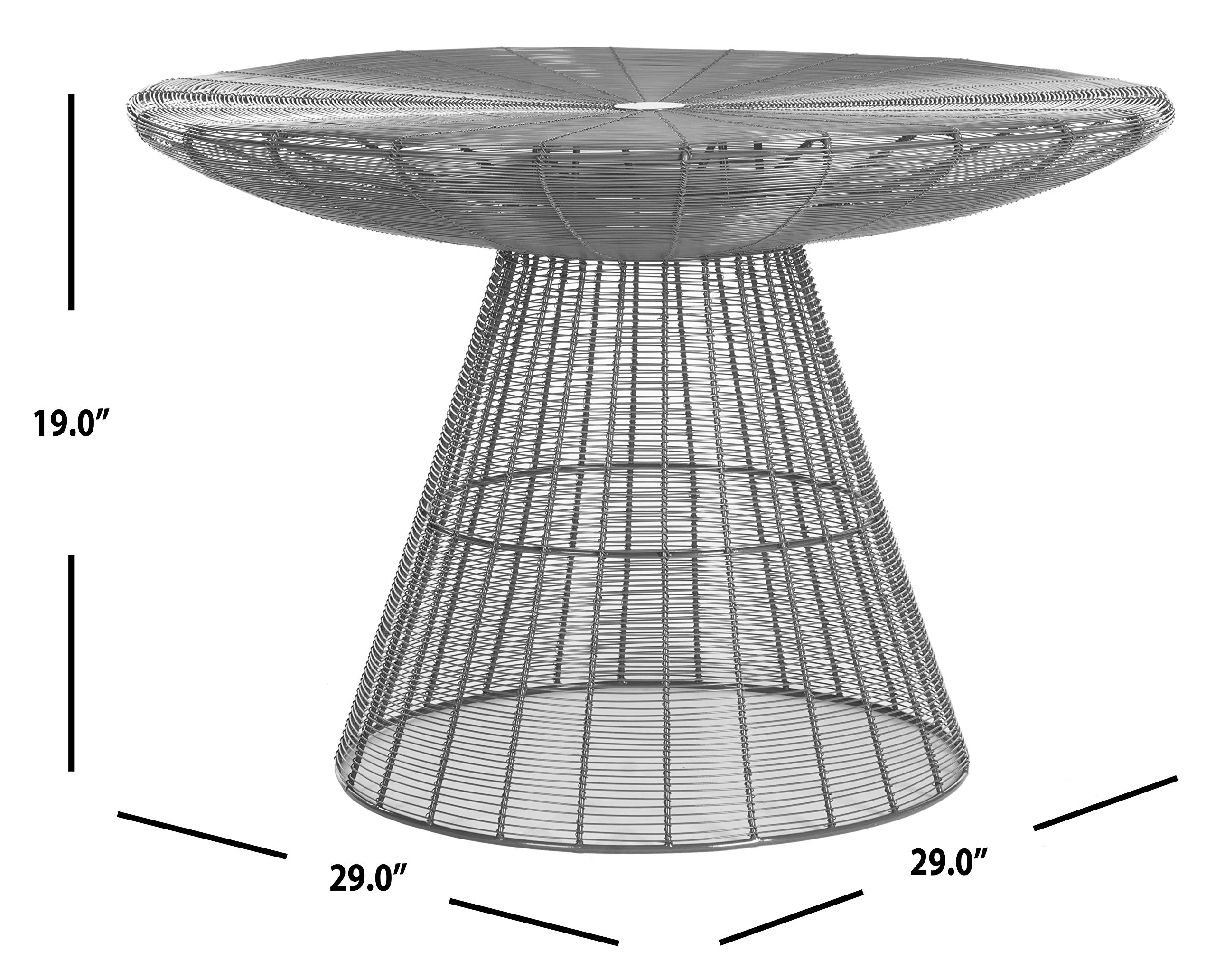 Safavieh Home Collection Reginald Grey Metal Wire Coffee Table - Modern Living Room Furniture for Small Spaces & Apartments