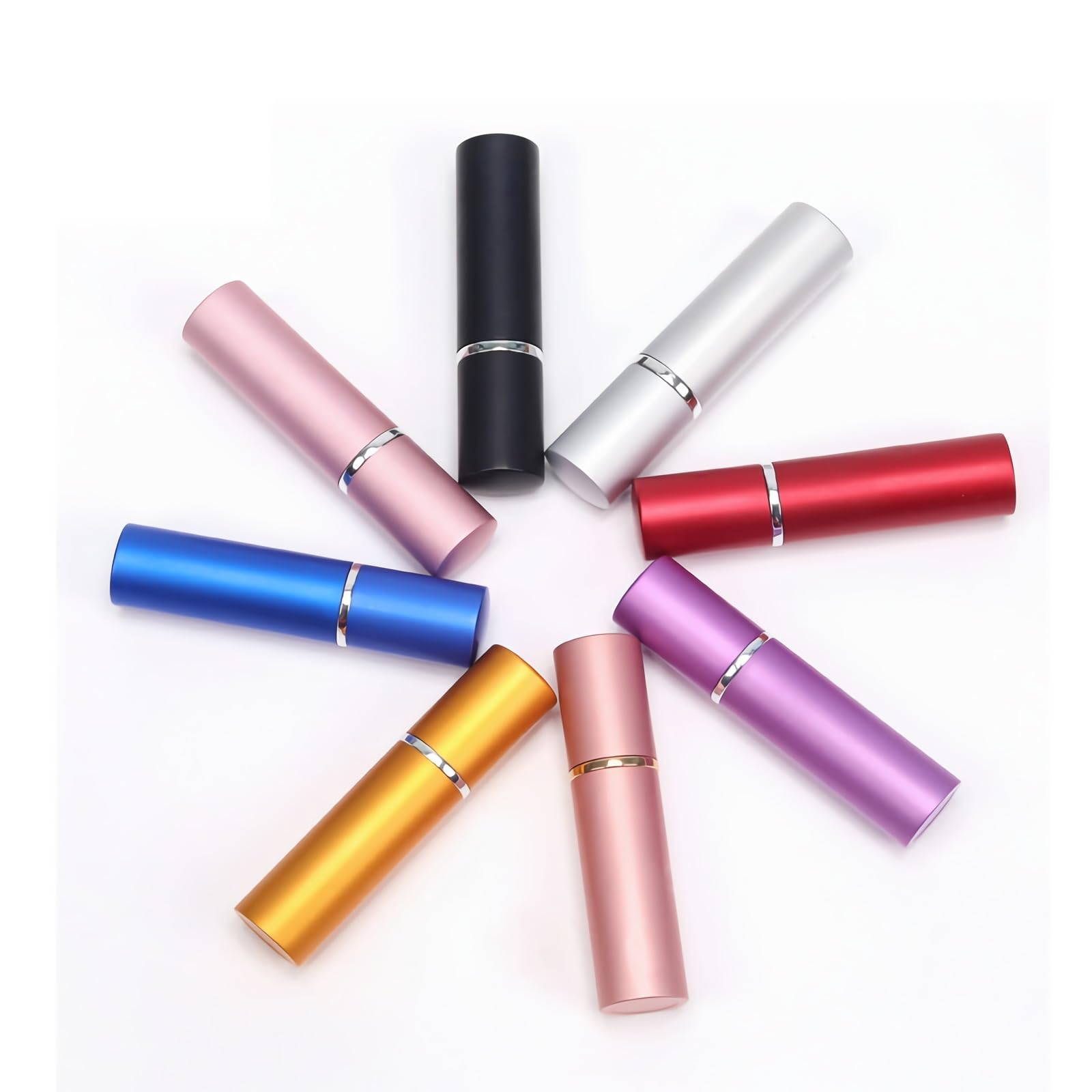 14 Pack 5ml Refillable Perfume Spray Bottles - Portable Cylindrical Silver Travel Perfume Atomizer with 4 Funnels | Mini Fragrance Bottles for Women, Essential Oils & DIY Perfume Making | Perfect for Travel, Gym, Purse & Gift Giving
