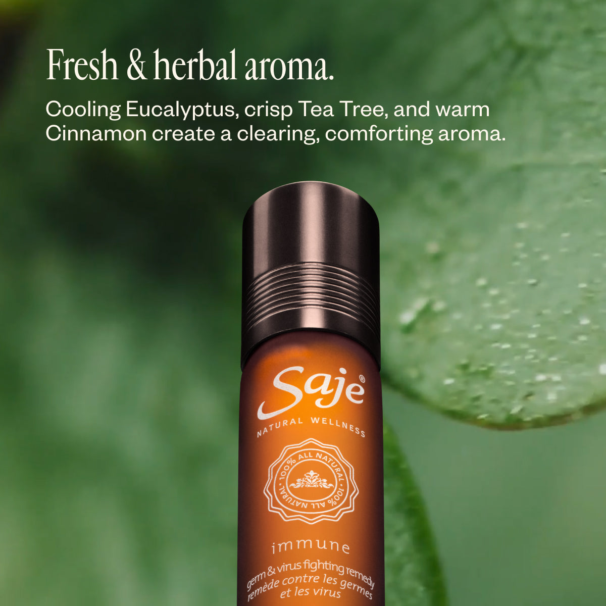 Immune Support Essential Oil Roll-On - Natural Remedy for Cold & Flu Relief - Perfect for Travel, Work & Home Use