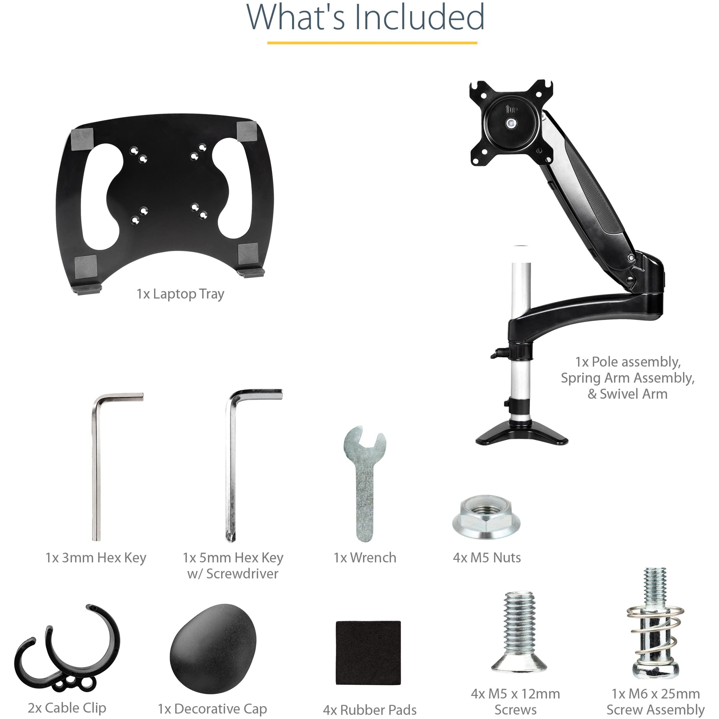 StarTech.com Adjustable Laptop Mount Arm - Ergonomic VESA Desk Clamp for 34