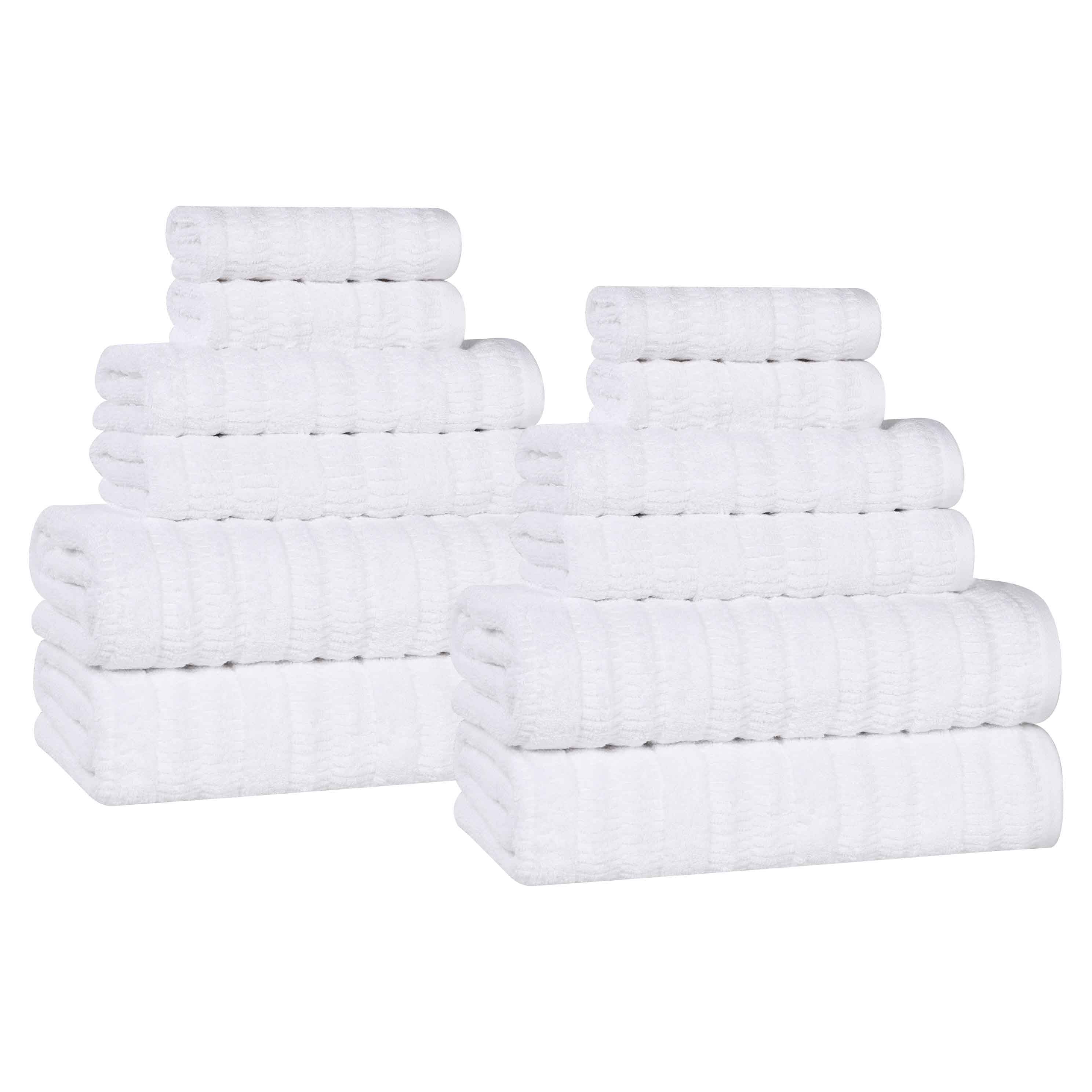Premium Mika Smart Twist Cotton 12-Piece Towel Set - Ultra Soft, Absorbent & Durable Bath Towels for Spa, Gym, and Luxury Home Use