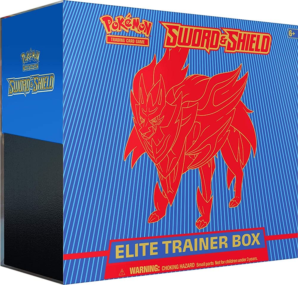 Pokemon TCG: Sword & Shield Elite Trainer Box - Zamazenta | Authentic Trading Cards, 65+ Cards, Dice & Sleeves | Collectible Card Game for Battles & Tournaments