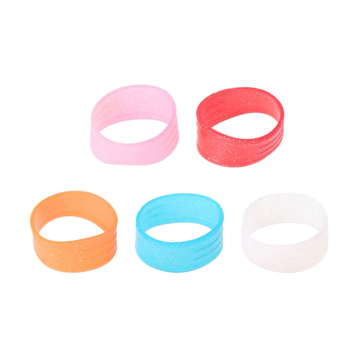 LIOOBO 5PC Tennis Racket Handle Grip Rings - Durable Racket Grip Bands for Enhanced Comfort and Control in Badminton & Tennis, Perfect for Training and Match Play