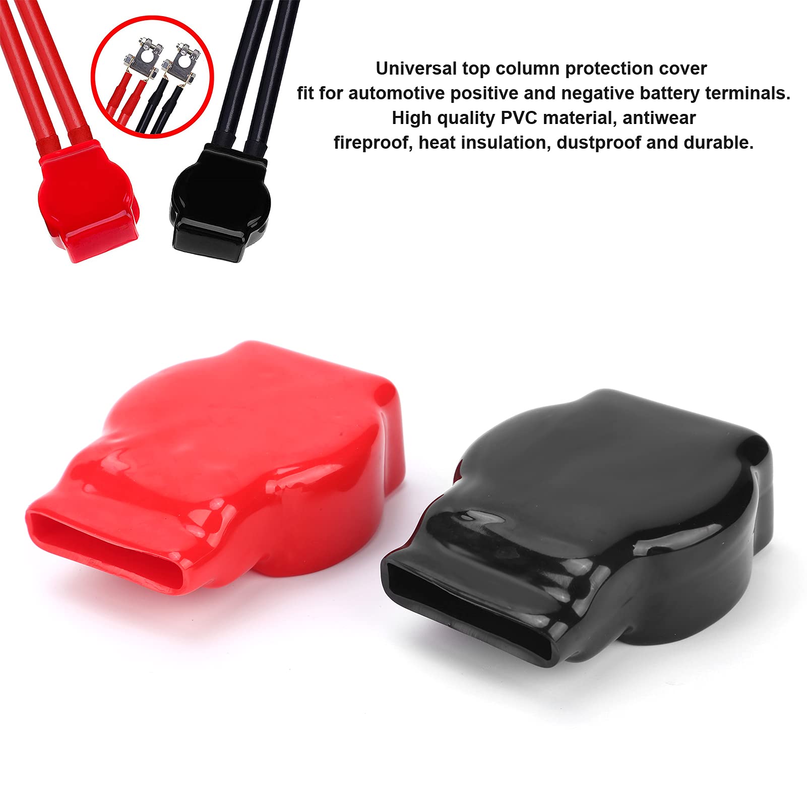 Keenso Universal Battery Terminal Covers - Insulating Protectors for Positive & Negative Top Post Terminals - Fits Car, Motorcycle, Truck Batteries | Prevent Short Circuits & Corrosion