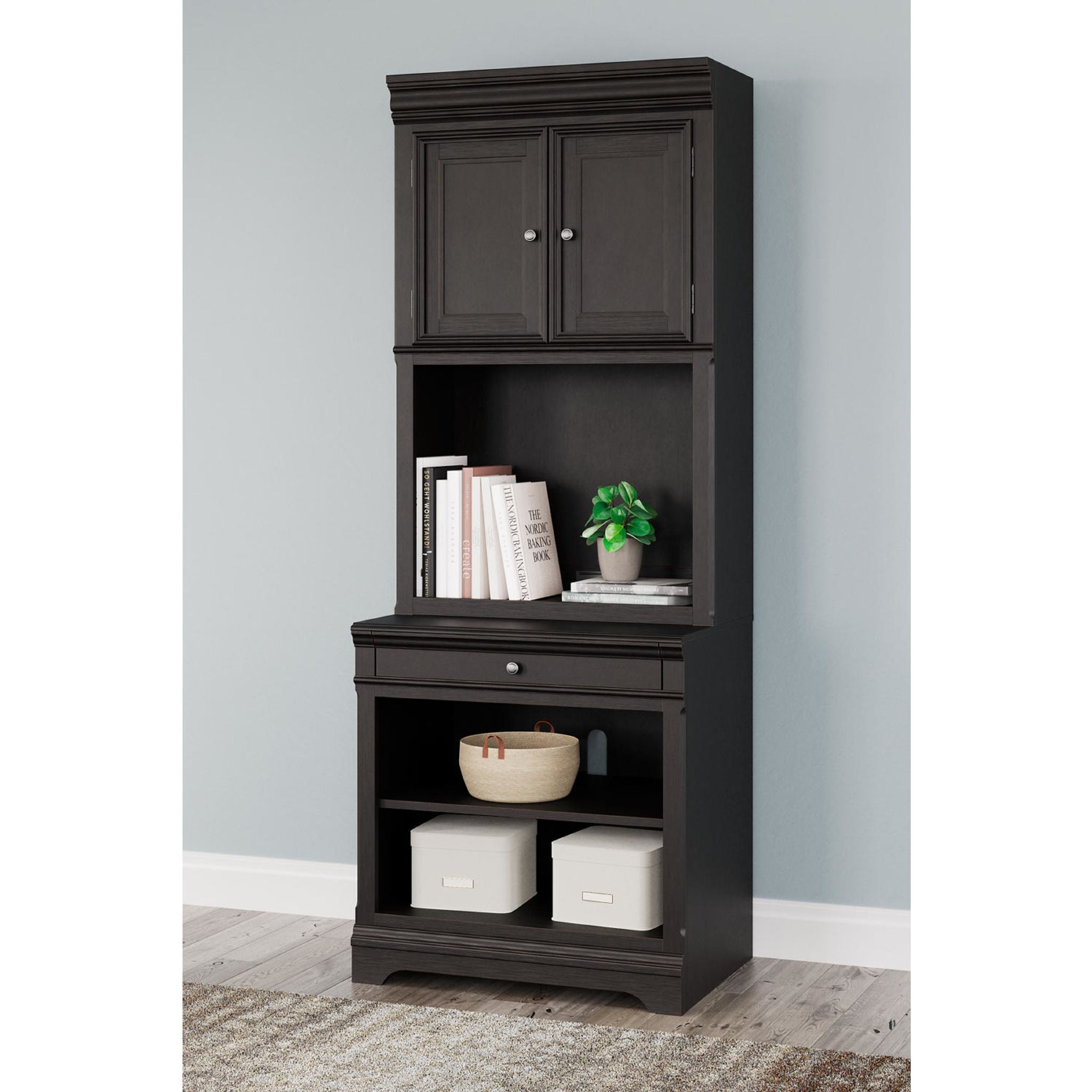 Beckincreek Black Bookcase - Modern Bookshelf for Home, Office & Library | Stylish Storage for Books, Decor & Essentials