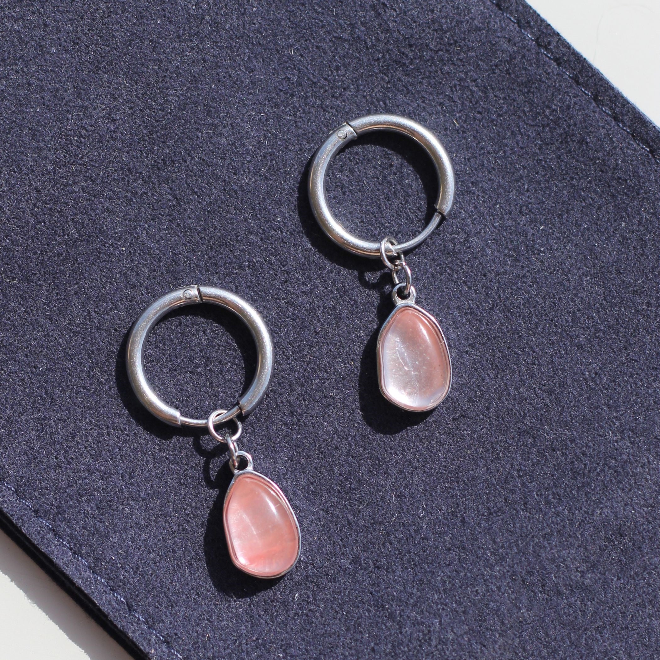Rose Quartz Drop Earrings for Women – Natural Gemstone Dangle Earrings for Healing & Positive Energy | Perfect for Meditation, Yoga & Everyday Wear