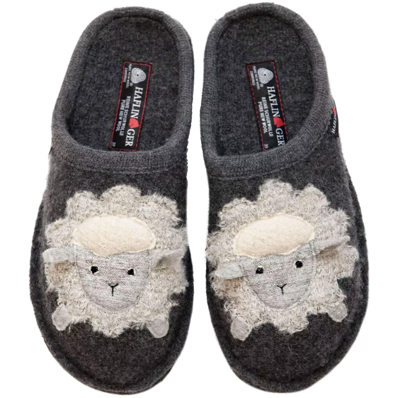 HAFLINGER Unisex Lamby Pure Boiled Wool House Slippers - Breathable, Moisture-Wicking, Slip-Resistant Double-Felted Sole - Perfect for Indoor Comfort, Relaxation & Cold Weather Warmth