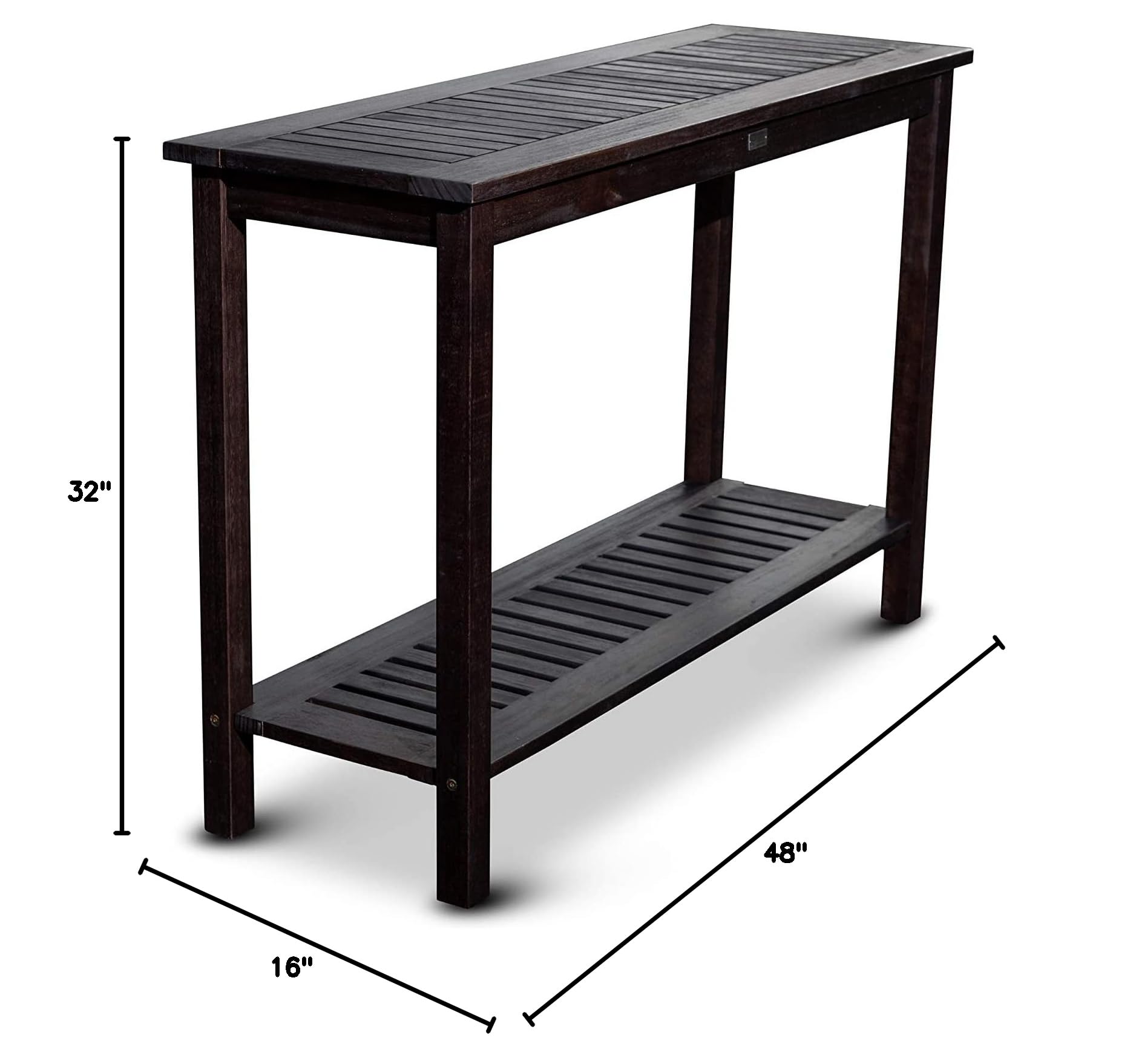 Stylish Espresso Wood Console Table - Durable Outdoor Patio Furniture for Garden, Deck & Porch Decor | Weather-Resistant Entryway Table