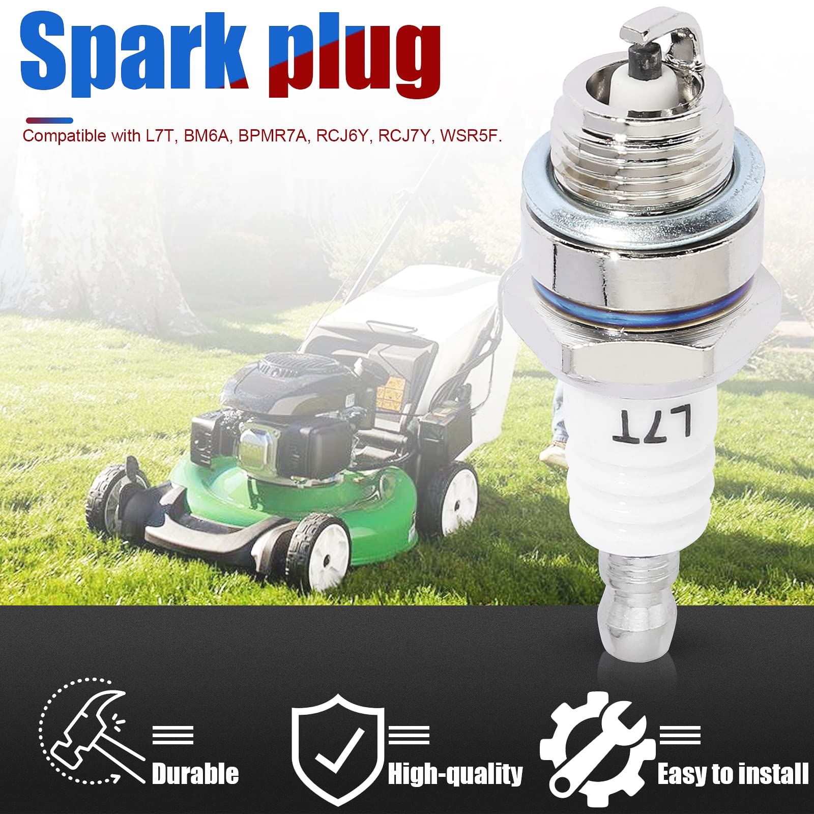 Yingshop Pack of 10 L7T Spark Plugs - Compatible with 33cc 43cc 47cc 49cc 2-Stroke Engines - Fits Mini Pocket Bikes, ATVs, Quads, Scooters, Trimmers, Blowers, Chainsaws, Brushcutters, Lawnmowers - Works with Husqvarna, Kawasaki, Echo, Stihl - Ideal for Outdoor Power Equipment Maintenance & Small Engine Repair