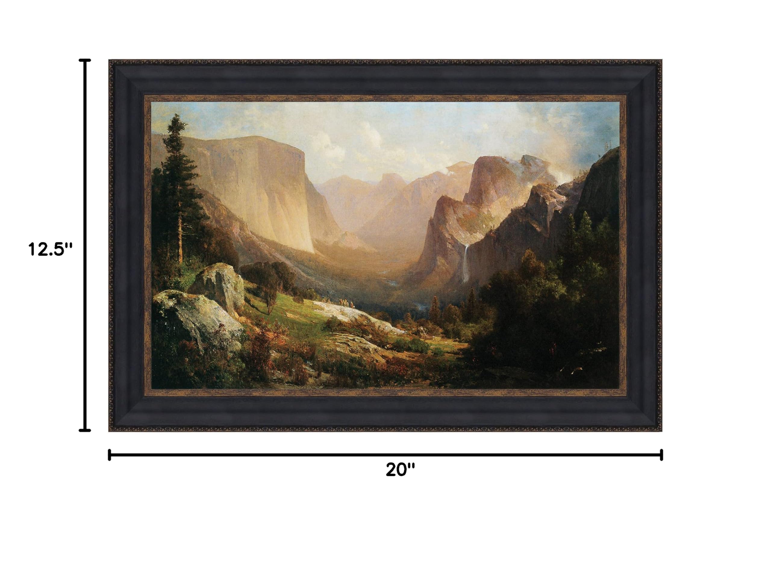 Design Toscano Yosemite Valley 1865 Canvas Art Print - Small Wall Decor for Living Room, Office & Bedroom - Famous Landscape Painting Replica