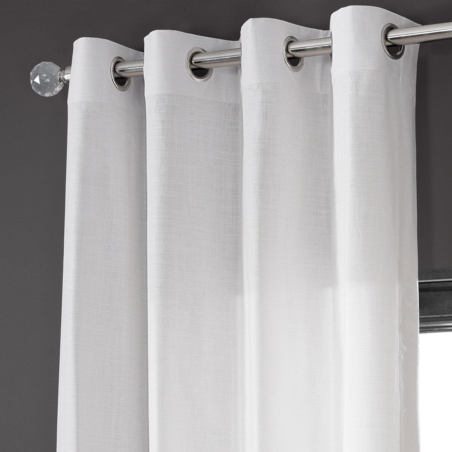 Premium White Grommet Curtains - Textured Cotton Dune Pattern (Set of 2 Panels) for Living Room, Bedroom & Home Decor