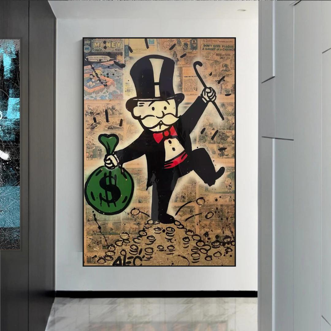 Alec Monopoly Magician: Millionaire Art by Money Man - Exclusive Street Art Canvas for Home & Office Decor | Perfect for Art Collectors & Urban Style Lovers