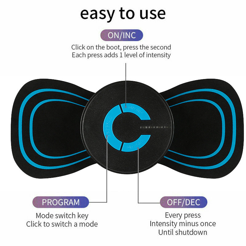 Portable Mini Electric Neck Massager for Pain Relief - Rechargeable & Adjustable Intensity - Perfect for Office, Travel & Home Use