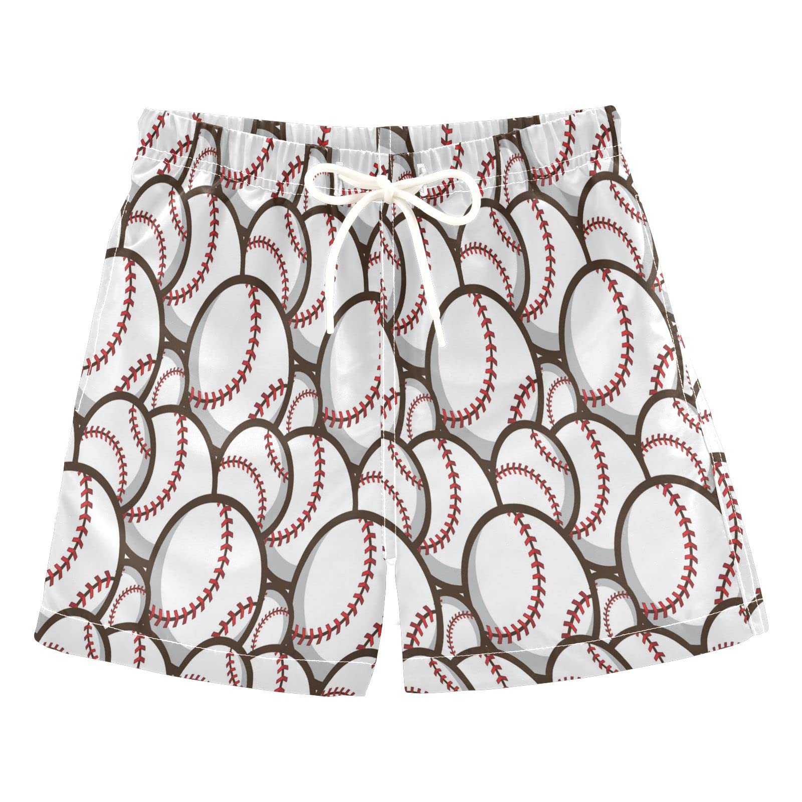 Boys' Baseball Swim Trunks - Softball & Football Swim Shorts for Toddlers 2T - Quick Dry Beach Board Shorts for Kids Swimming, Sports & Outdoor Activities