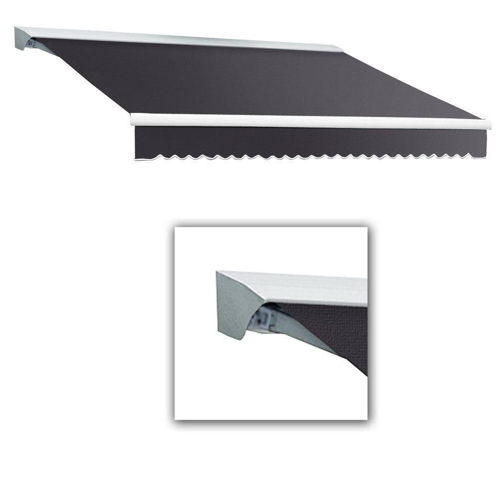 Awntech 20-Feet Retractable Acrylic Awning with Motor & Remote - Left Hood, 120-Inch Projection, Gunmetal Gray - Perfect for Patio, Deck, and Outdoor Shade Protection