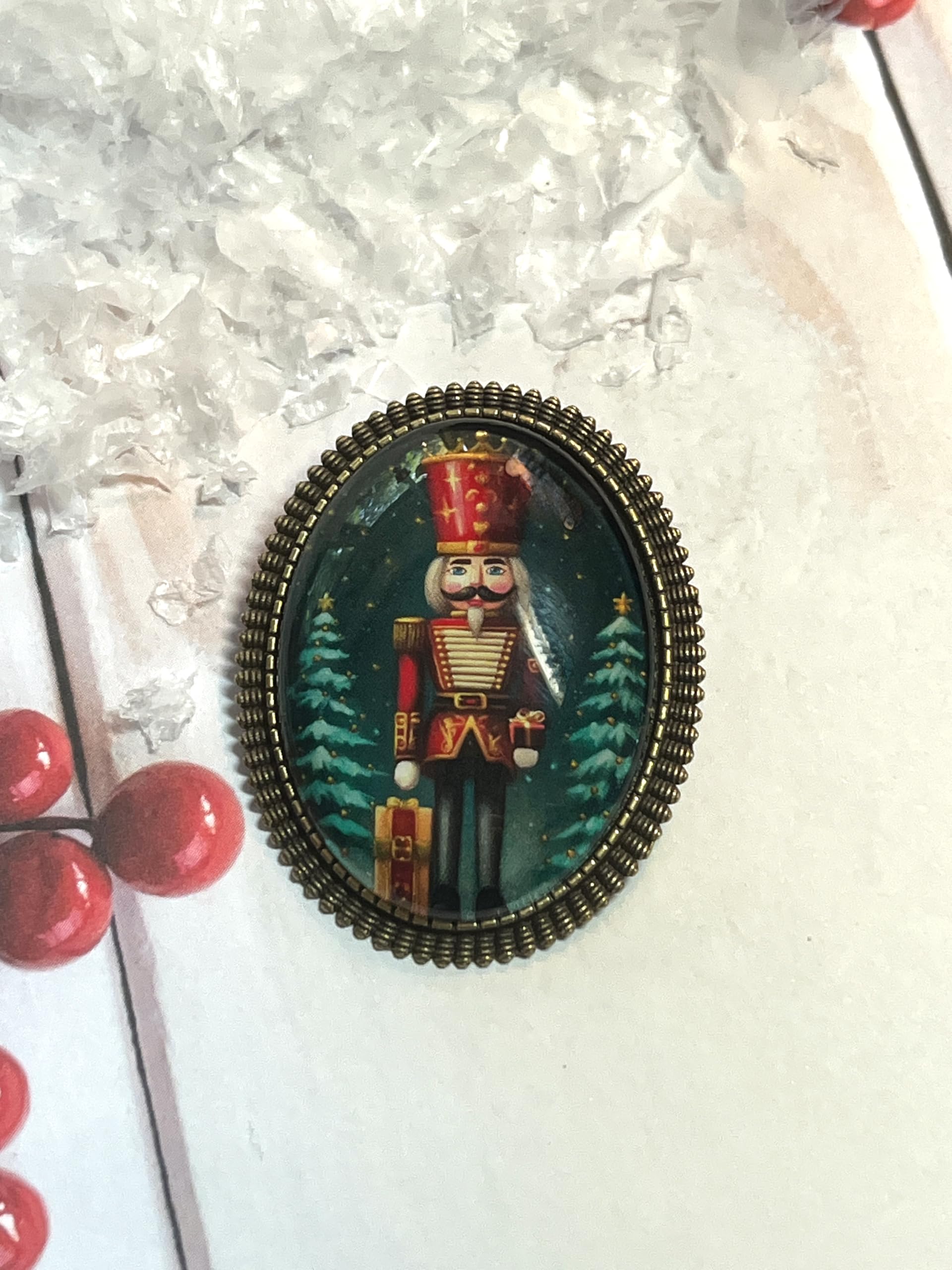 Nutcracker Brooch - Christmas Pin & Ballet Jewelry for Winter, Office Gift Idea - Perfect for Holiday Parties, Festive Outfits & Ballet Performances