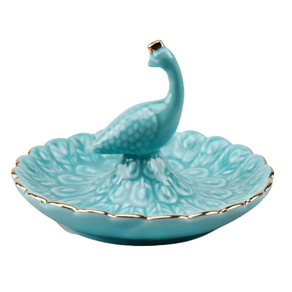 Elegant Ceramic Jewelry Tray - Ring Dish Holder for Engagement & Wedding Rings, Earrings, Bracelets | Perfect Home Decor Gift for Women (Green) | Ideal for Bedroom Vanity, Bathroom Counter & Dresser Organization