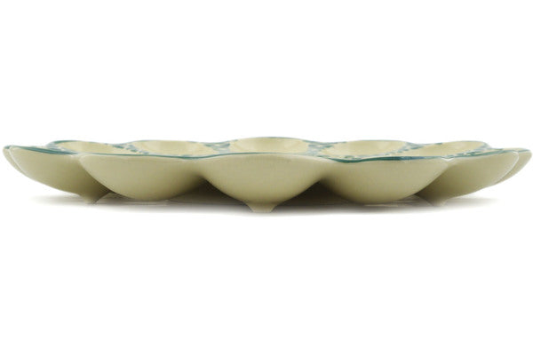 10 Egg Plate with Lucky Blue Clover Design - Perfect for Easter Brunch, Breakfast Serving & Kitchen Decor