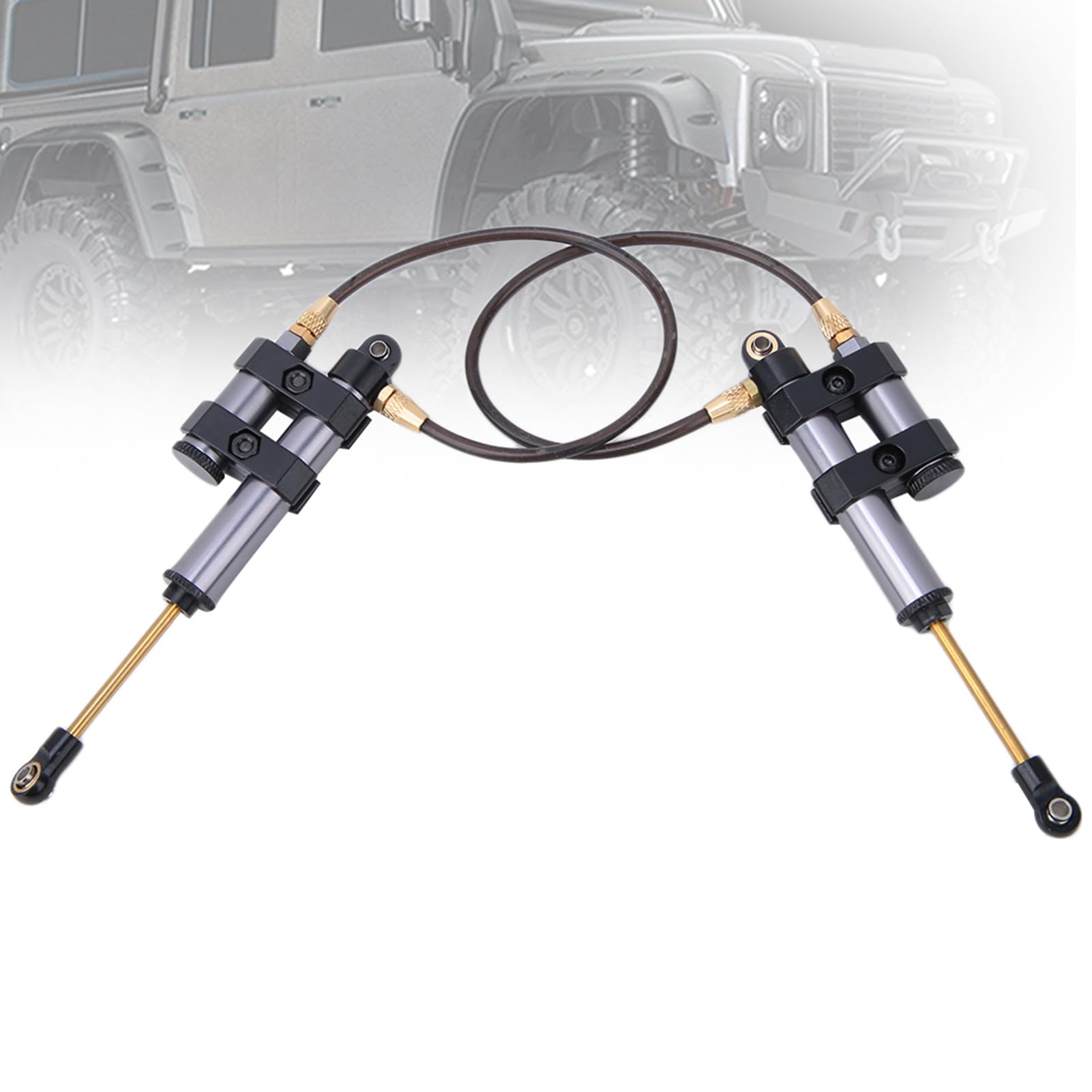 2Pcs Adjustable RC Car Shock Absorbers with Internal Spring & Negative Pressure - Compatible with SCX10, D90 1/10 Scale RC Cars - Perfect for Off-Road Crawling & Trail Driving
