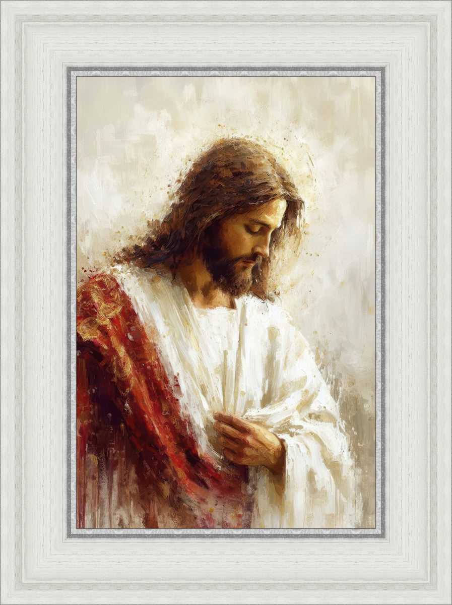Jesus Christ in Red Robes - Religious Wall Art for Home & Church Decor - Perfect for Prayer Rooms, Sunday Schools & Christian Gifts