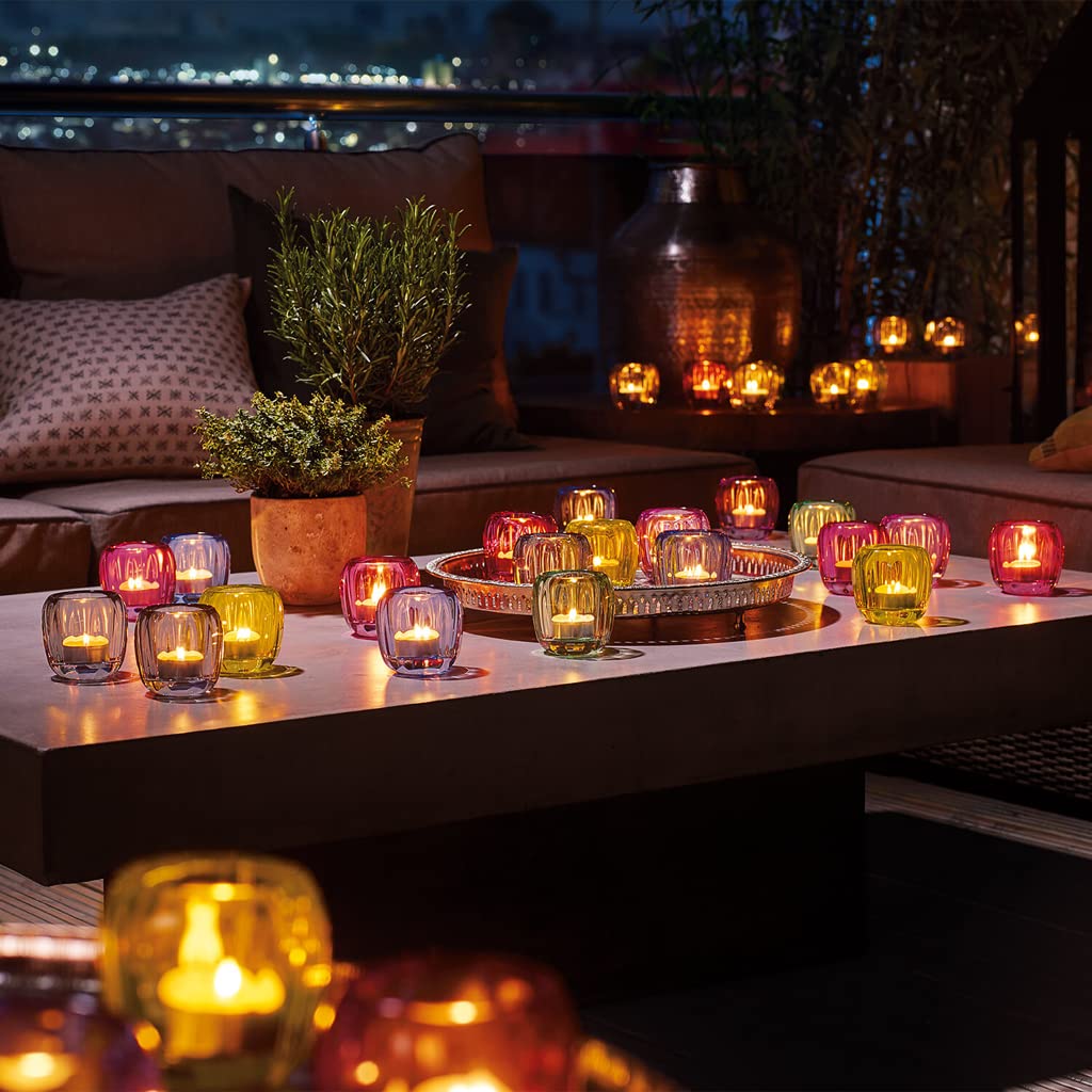 Villeroy & Boch Clear Glass Tea Light Candle Holder - Elegant Home Decor for Dining Table, Wedding Centerpiece & Relaxing Spa Ambiance