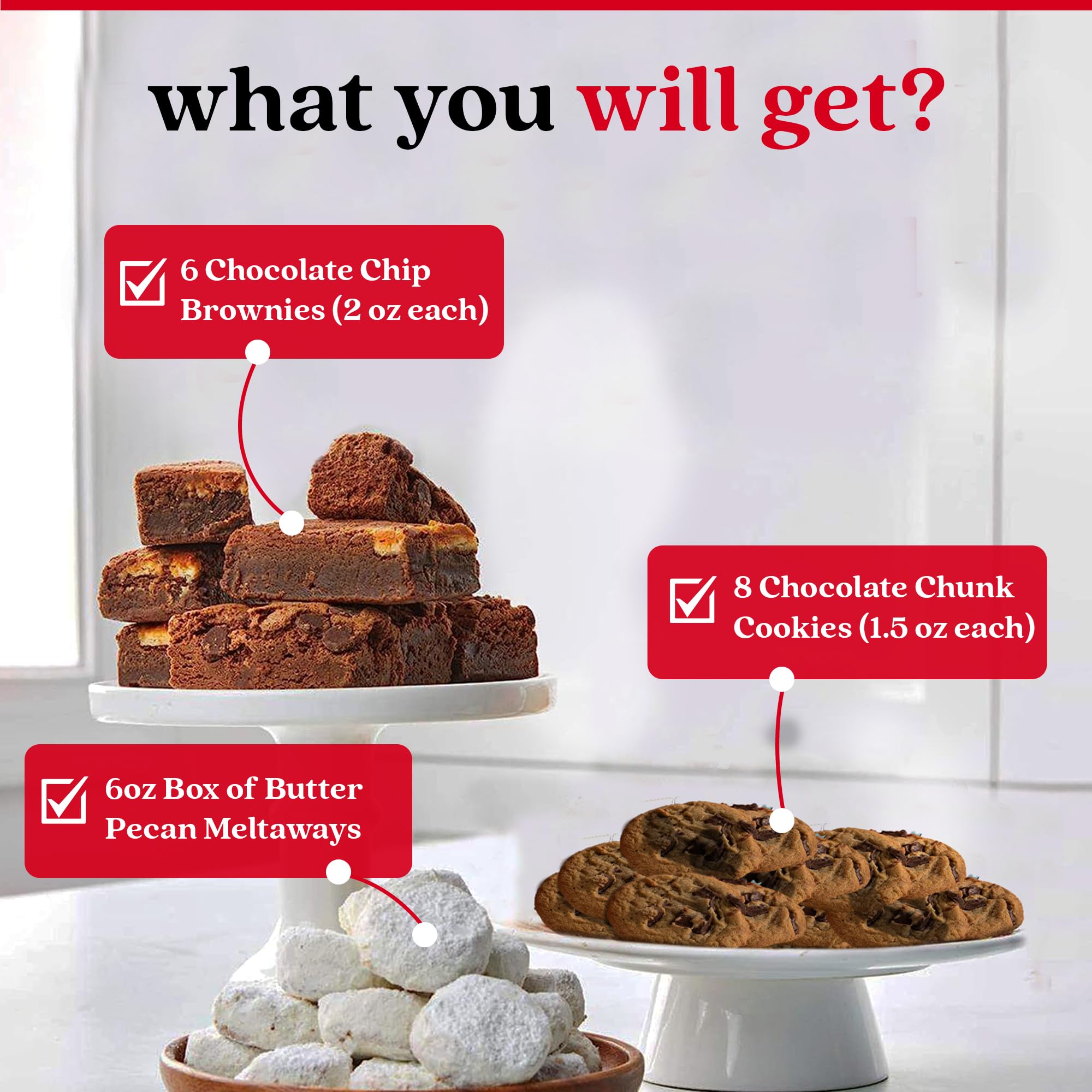 Gourmet Cookies & Brownies Gift Box - Fresh Baked Treats for Holidays & Parties