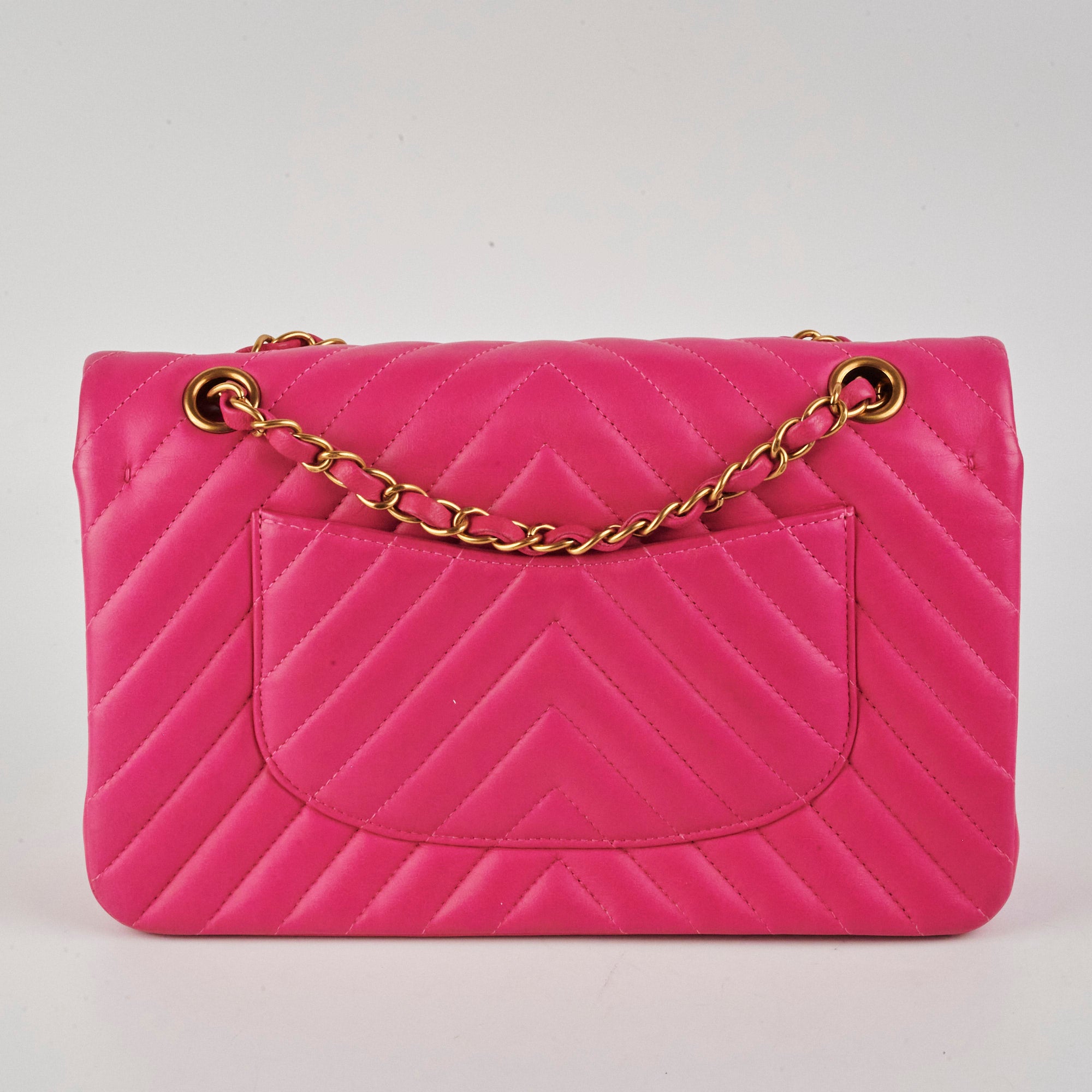 Chanel Medium Classic Flap Bag Chevron Lambskin Leather in Pink | Luxury Designer Handbag for Women | Perfect for Date Night, Parties & Special Occasions
