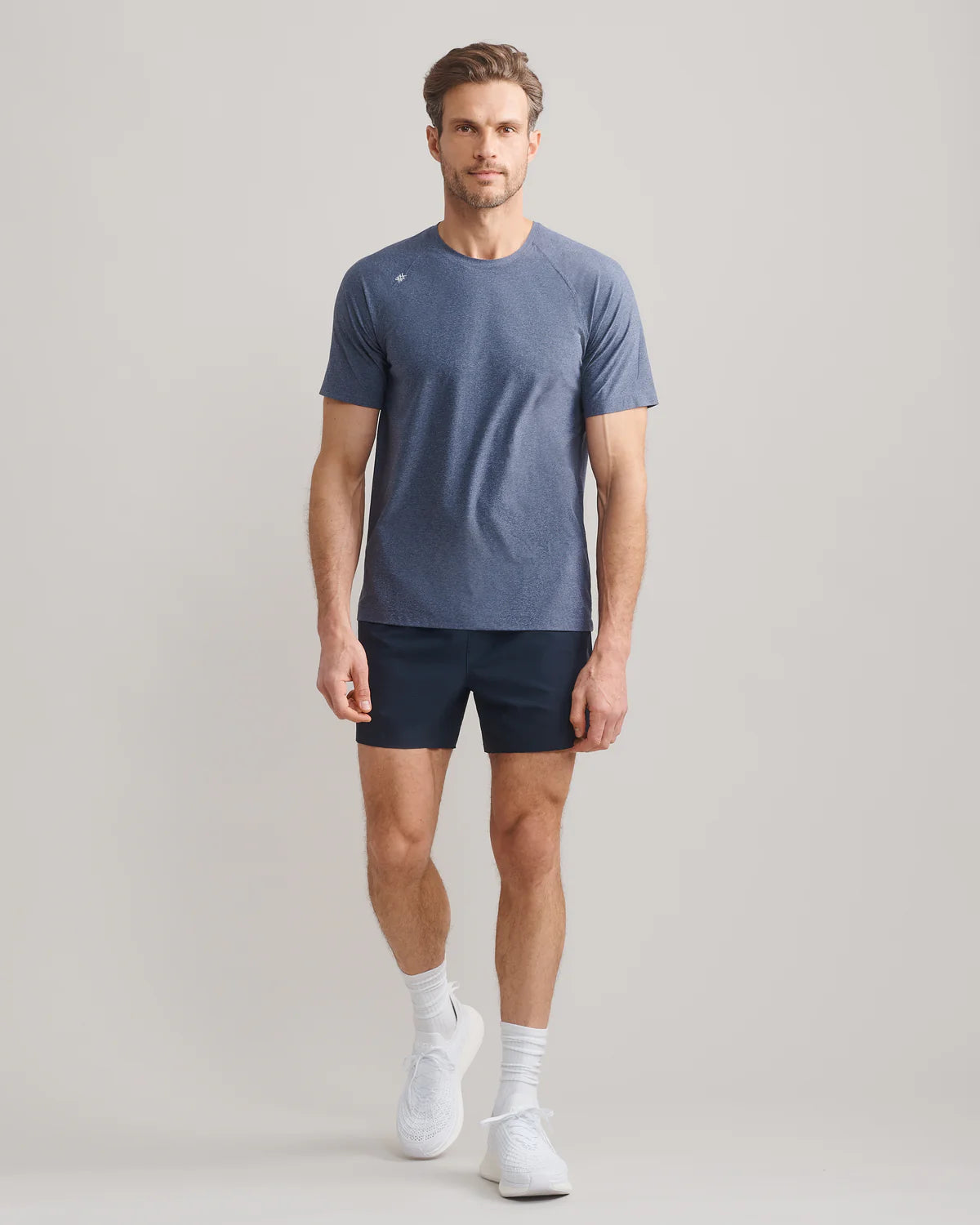 Rhone Men's Reign Trim Fit T-Shirt - Midnight Heather | Moisture-Wicking, Breathable Workout & Gym Shirt for Running, Training & Casual Wear