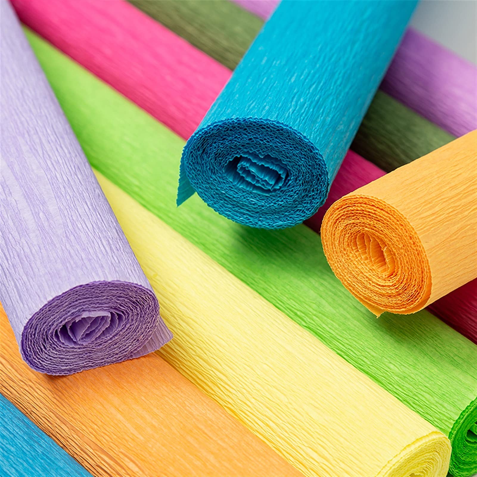 Premium Crepe Paper for DIY Flowers & Party Decorations - Wavy, Monochrome, High Flexibility, Non-Fading Craft Paper (Light Pink) - Perfect for Kindergarten Projects, Wedding Bouquets & Home Decor