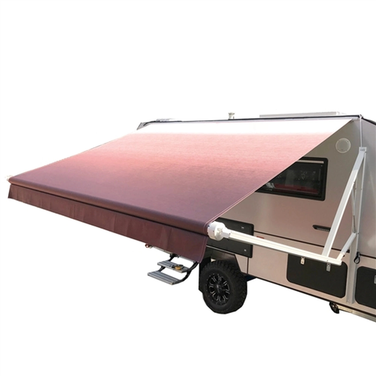Aleko 10x8 Feet Motorized Retractable RV Awning - Burgundy Fade - Perfect for Outdoor Camping, RV Trips & Patio Shade