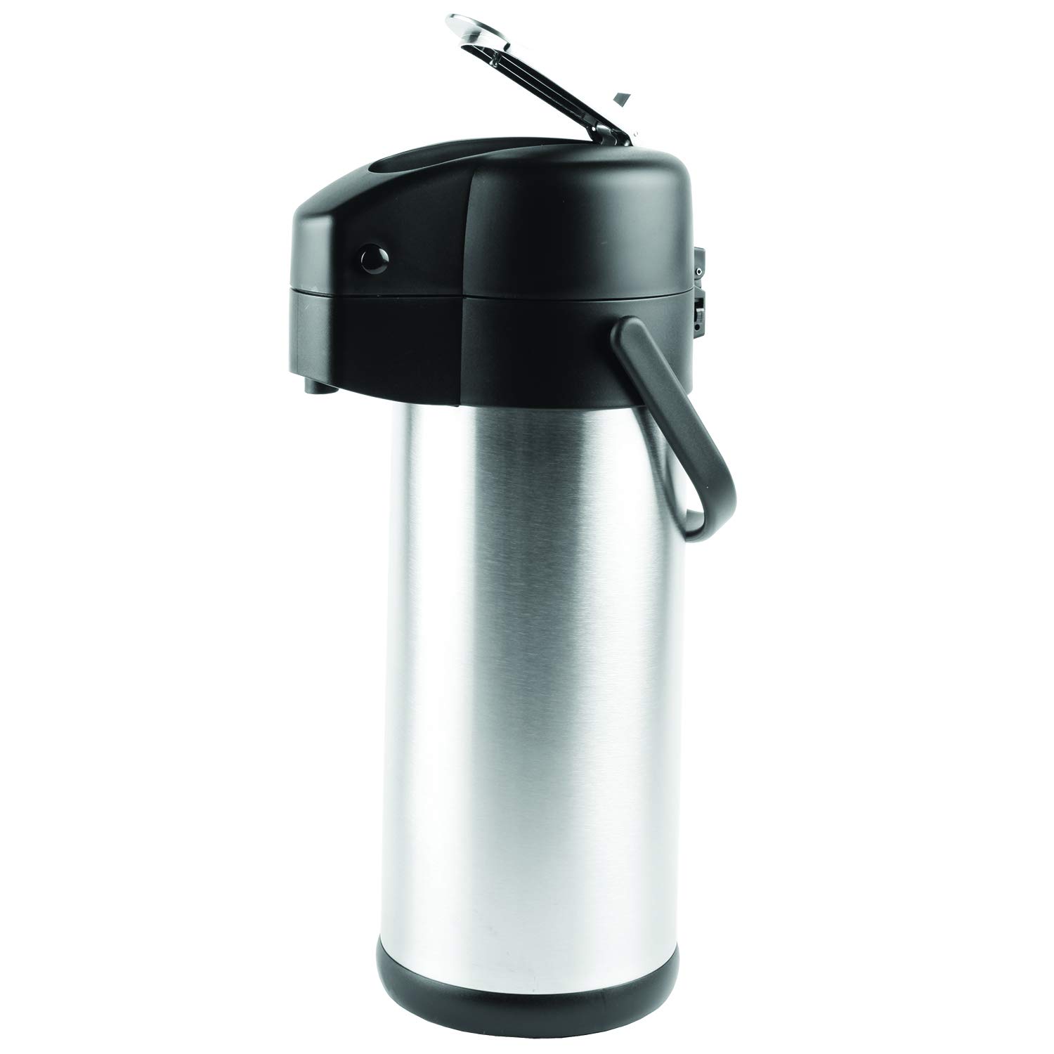 IMPULSE! 3L Double Wall Stainless Steel Airpot Coffee Tea Dispenser - Insulated Hot & Cold Beverage Server with Grey Soy Milk Wrap - Perfect for Office, Cafes, and Catering Events