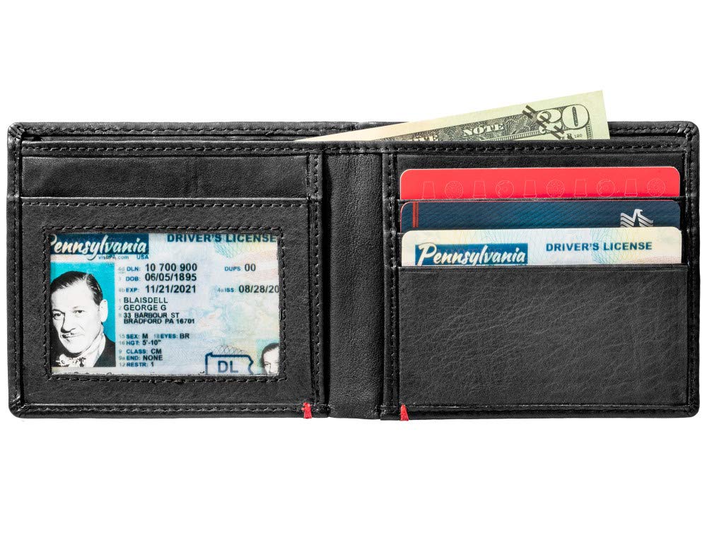 Zippo ID Window Leather Wallet for Men - Slim RFID Blocking Bifold Wallet with Clear ID Holder - Perfect for Travel, Work & Everyday Use