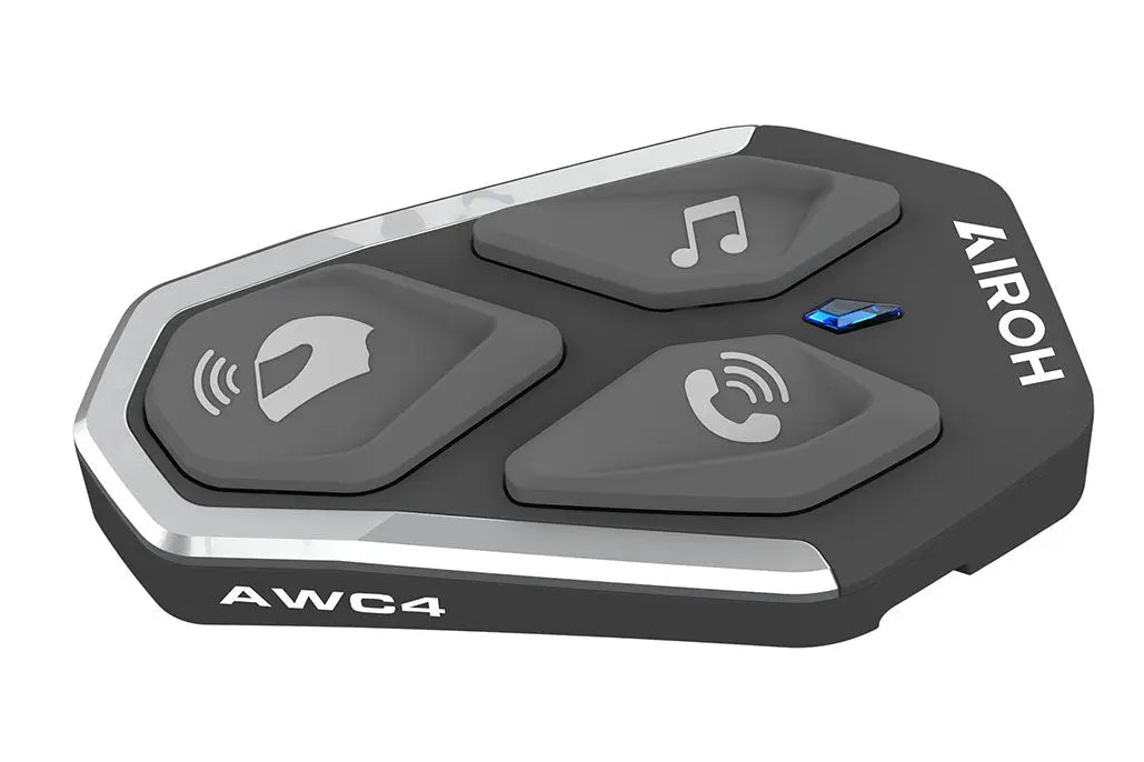Airoh AWC4 Bluetooth Motorcycle Helmet Communication System - Black | Wireless Intercom for Riders, Hands-Free Calls & Music | Perfect for Motorcycle Tours, Group Rides & Urban Commuting
