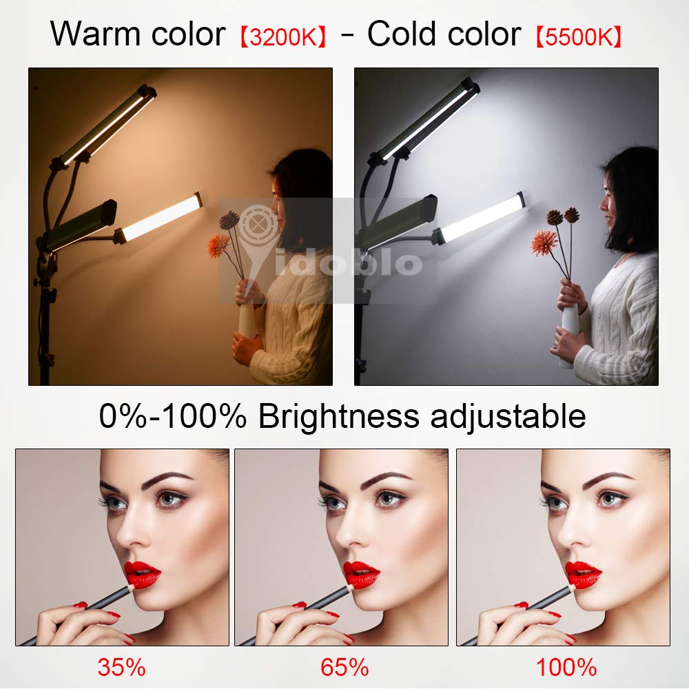 Yidoblo FX-800ii 50W Foldable LED Ring Light with 3200K-5500K Color Temperature, 4 Adjustable Arms & USB Charging Port for Phone Camera, YouTube, TikTok, Makeup Videos - Perfect for Home Studio, Vlogging, Live Streaming & Product Photography (Tripod & Bag Not Included)
