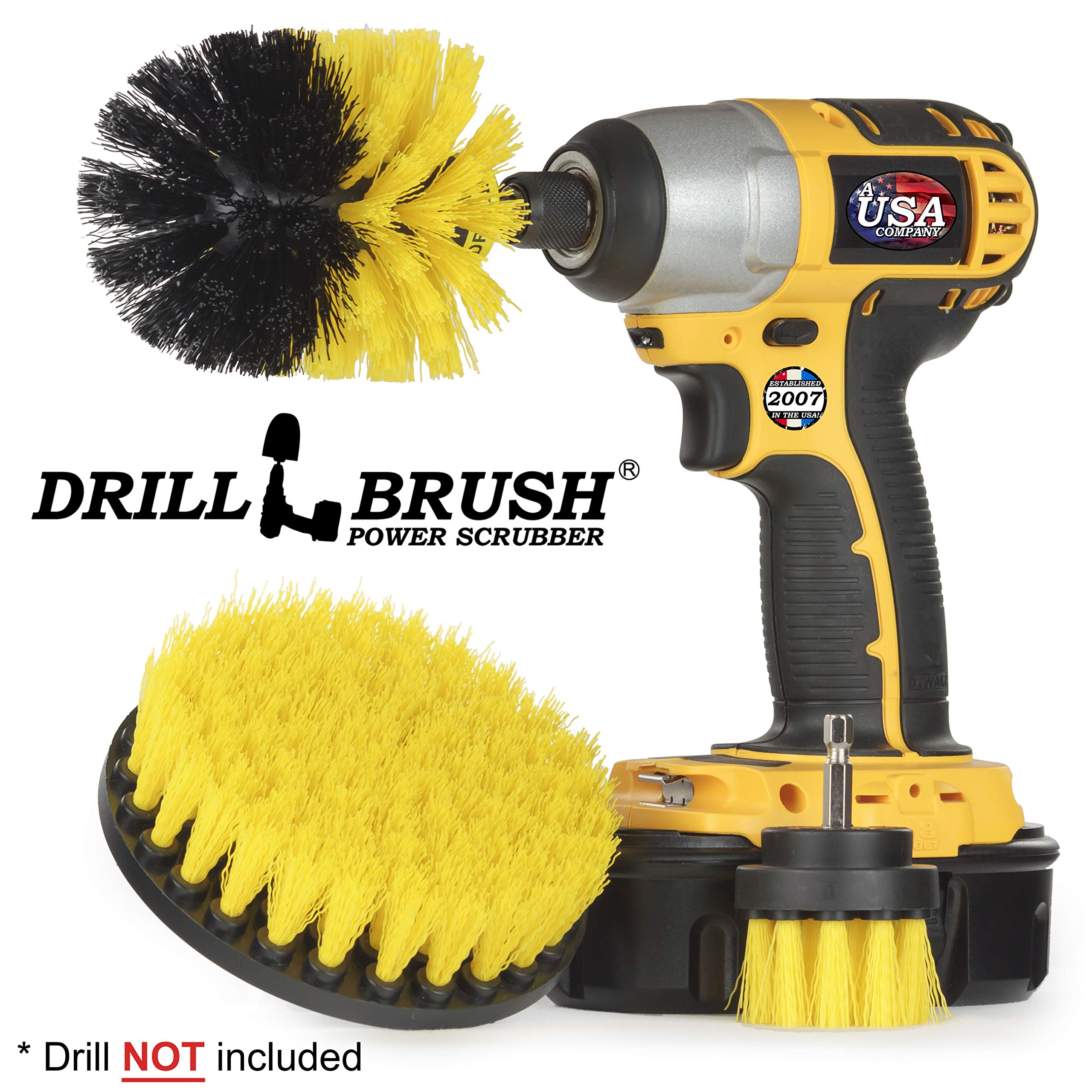 Powerful Bathroom Cleaner Set - Drill Brush, Grout Cleaner & Scrub Brush for Tile, Bathtub & Shower - Complete Cleaning Supplies Kit for Sink, Shower Mat & Carpet - Ideal for Deep Cleaning Bathrooms, Kitchens & High-Traffic Areas