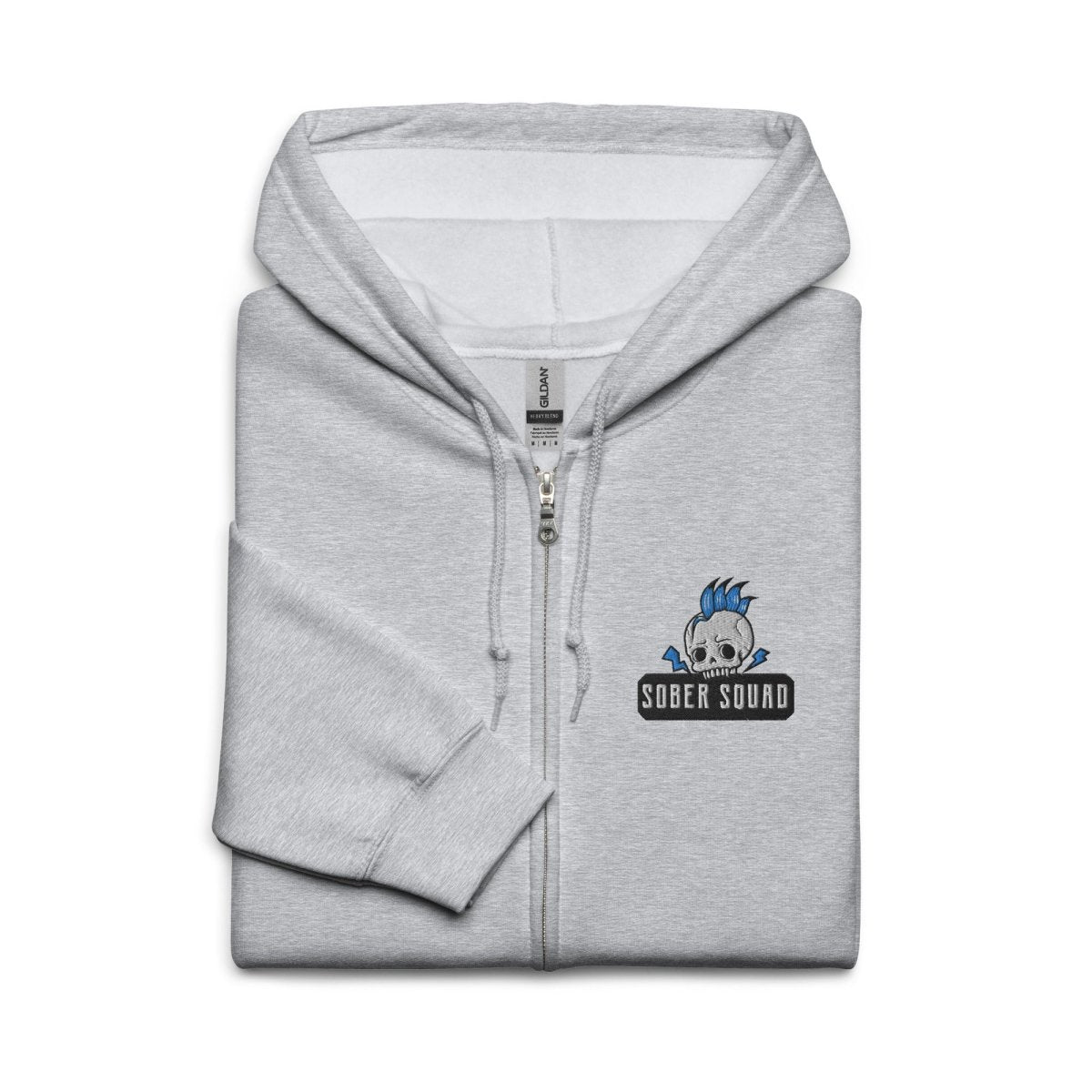 Sober Squad Skull Mohawk Unisex Heavy Blend Zip Hoodie - Stylish Streetwear for Men & Women - Perfect for Casual Outfits, Skateboarding, and Urban Fashion
